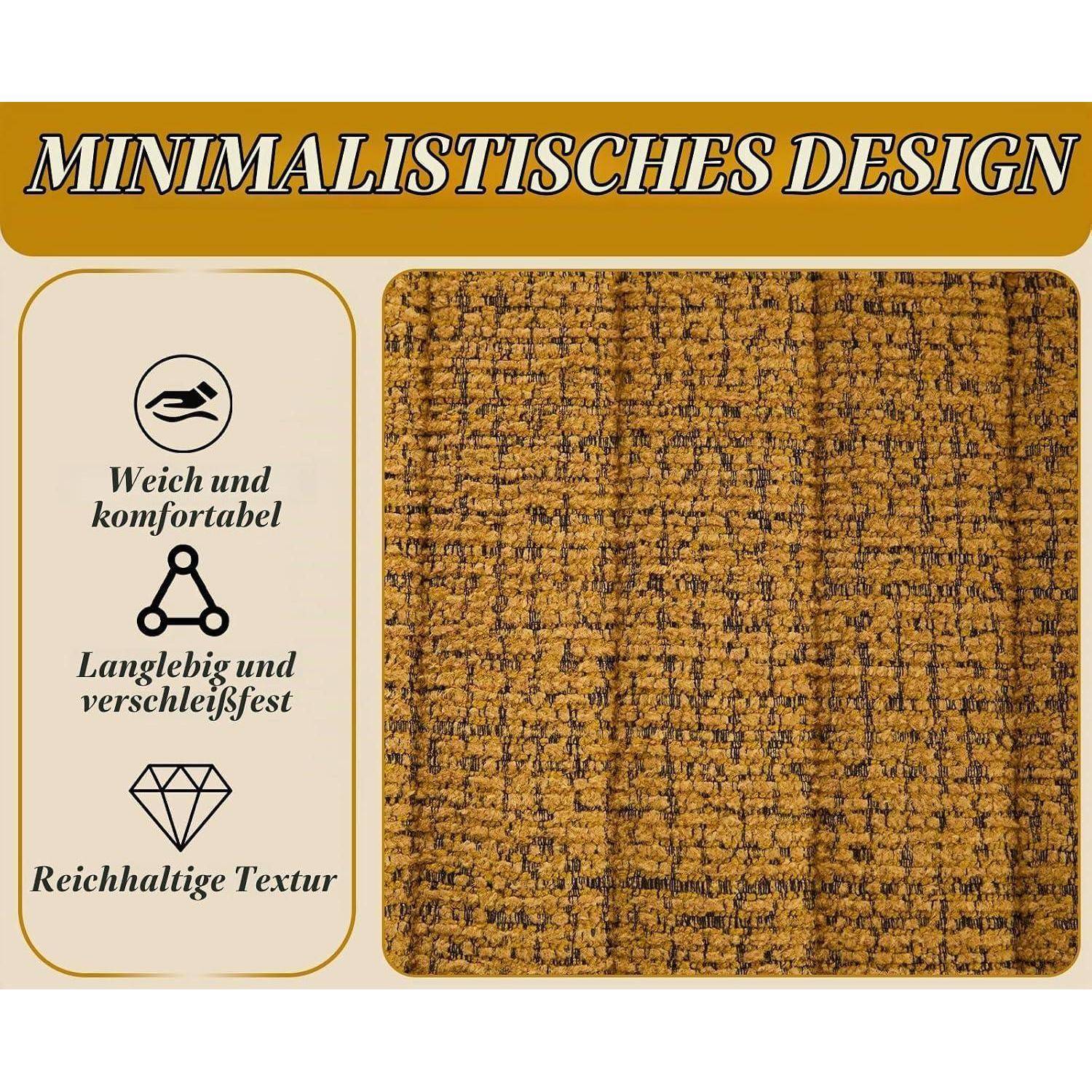 Ya-Home Esszimmerstühle 2er Set Küchenstühle mit Metallgestell Polsterstuhl Esszimmer, Chenille, Gelb Gelb 1
