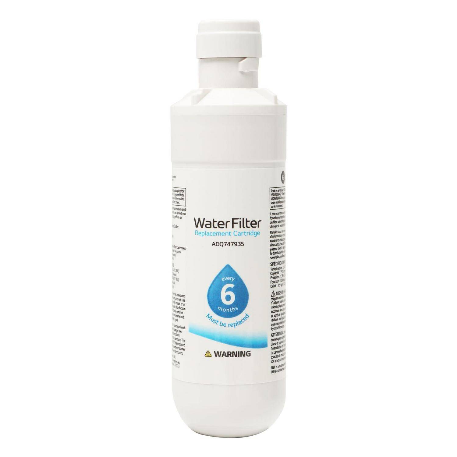 Weiße Wasserfilter-Austauschpatrone Flasche mit der Bezeichnung 