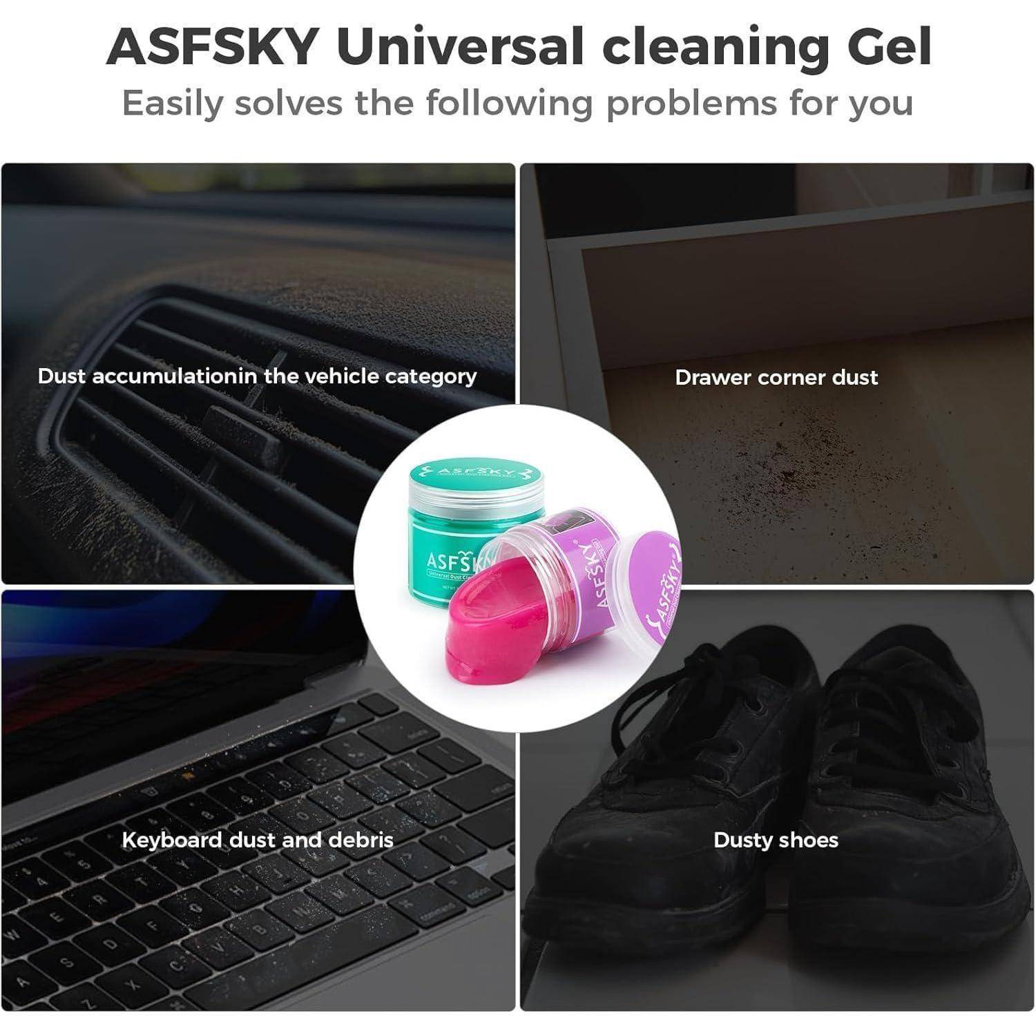 ASFSKY 2 Stück Auto Reinigungsgel Tastatur Schleim Reiniger für den Innenraum Auto Autoreinigung Staubreinigungsgel Universeller Staubreiniger für