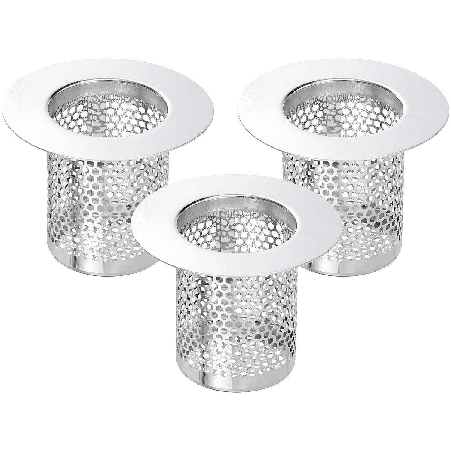 QUARKZMAN 2 Stücke Abflusssieb Dusche, 50 x 65mm Bodenablauf Filter aus 304 Edelstahl für Badewanne Badezimmer Küche, Passend für Lochgröße 40-6