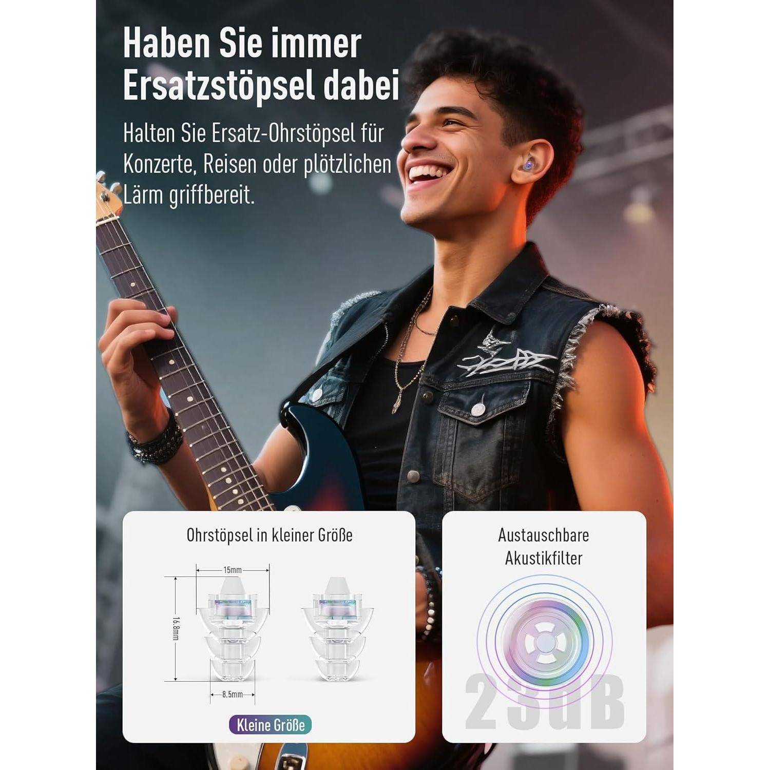 Hearprotek 1 Paar Gehörschutz Ohrstöpsel Silikon Ohrstöpsel Lärmreduzierung für Festival Konzert laute Musik Schutz Motorrad Musiker Größe S Bu