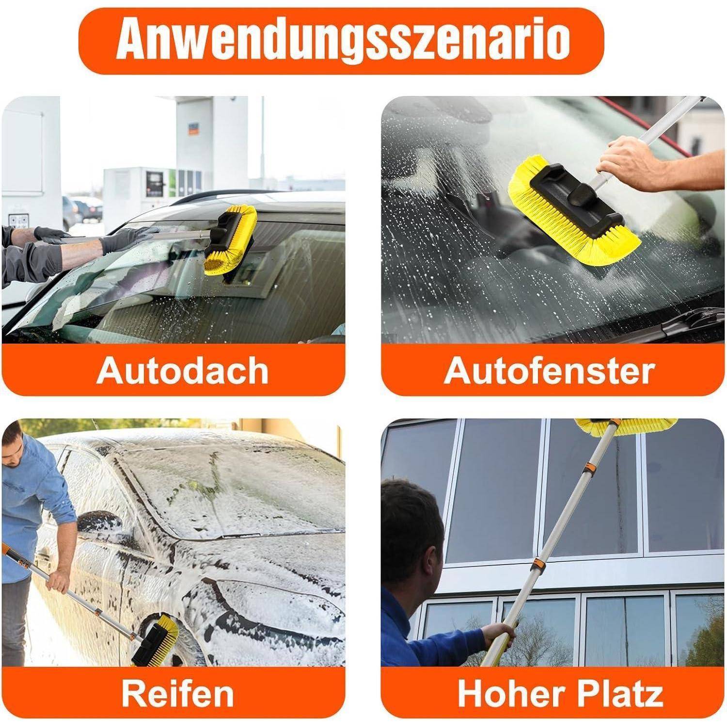 3,6m Teleskop Autowaschbürste, Autowaschbürste mit 12 Zoll weichen Borsten, Teleskop Waschbürste, Waschbürste mit Teleskopstiel für Wohnmobile, L