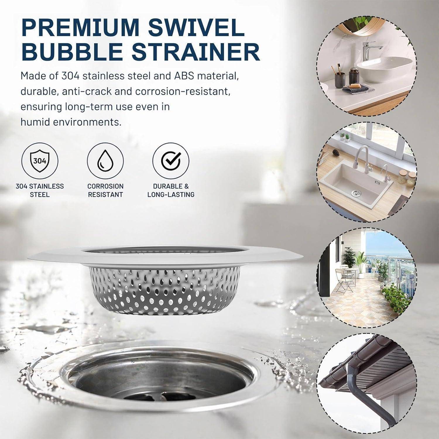 Abflusssieb Waschbecken, 4 Stück Abfluss Sieb, Außendurchmesser 11,5 cm Küchen Abflusssieb, Silberfarben Sieb Dusche Abfluss Haare, für Spüle, Ba