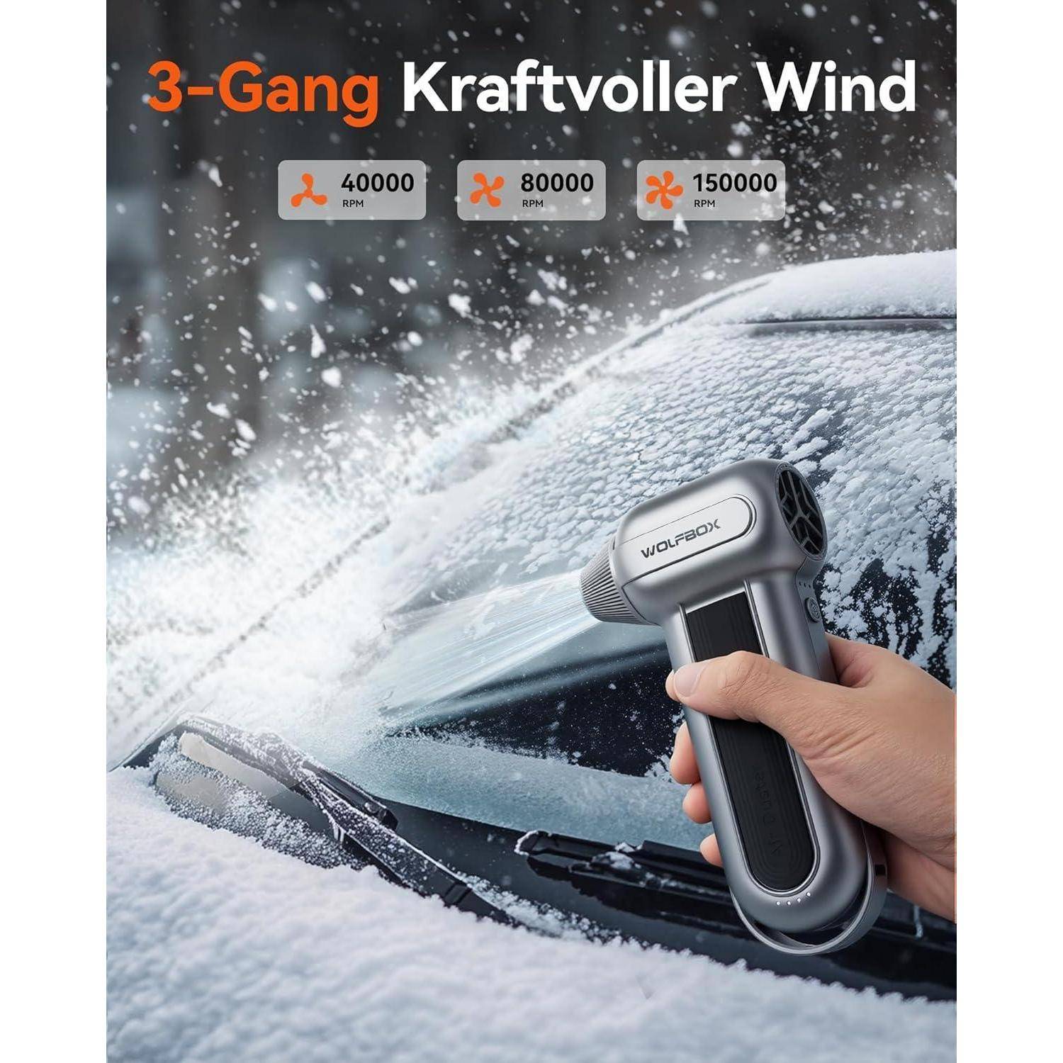 WOLFBOX MF100 Electric Air Duster-150000RPM Super Power Cordless Air Duster, wiederaufladbare Luftgebläse, 3-Gang einstellbare Mini-Gebläse, Staubge