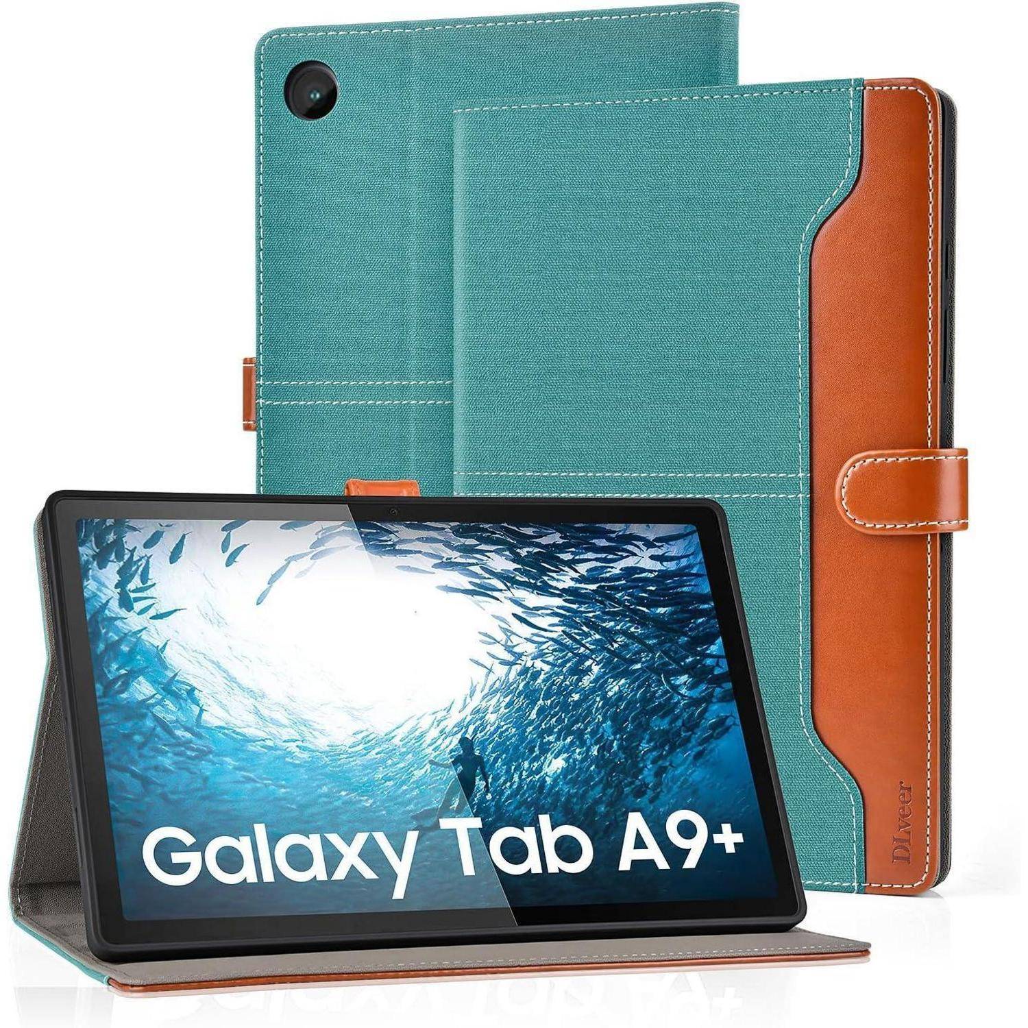 DLveer Hülle für Samsung Galaxy Tab A9+ Plus (11'', 2023) - PU Leder+Soft TPU Hülle für Galaxy Tab A9+ 11 Zoll (SM-X210, SM-X215, SM-X216B) mit Mu