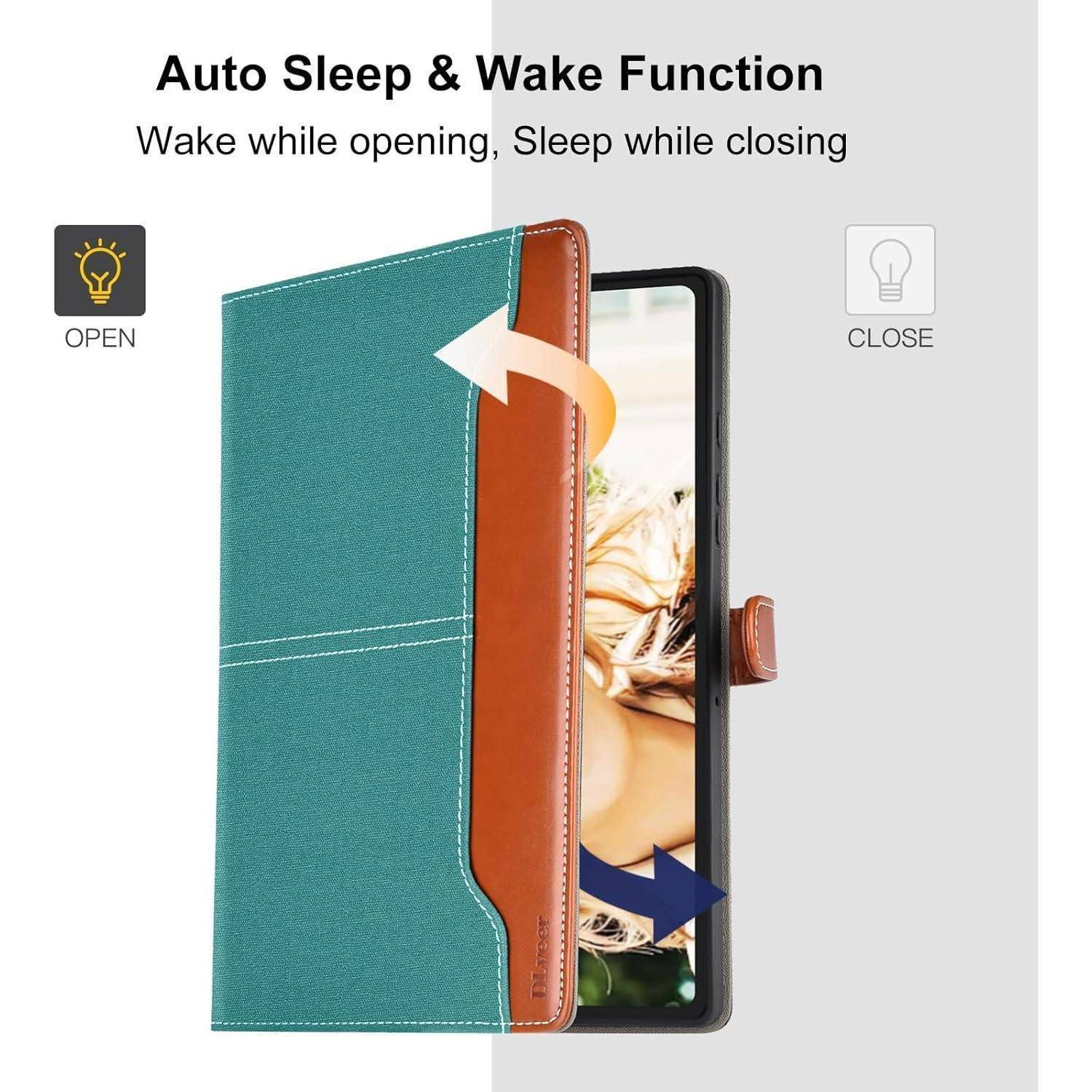 DLveer Hülle für Samsung Galaxy Tab A9+ Plus (11'', 2023) - PU Leder+Soft TPU Hülle für Galaxy Tab A9+ 11 Zoll (SM-X210, SM-X215, SM-X216B) mit Mu