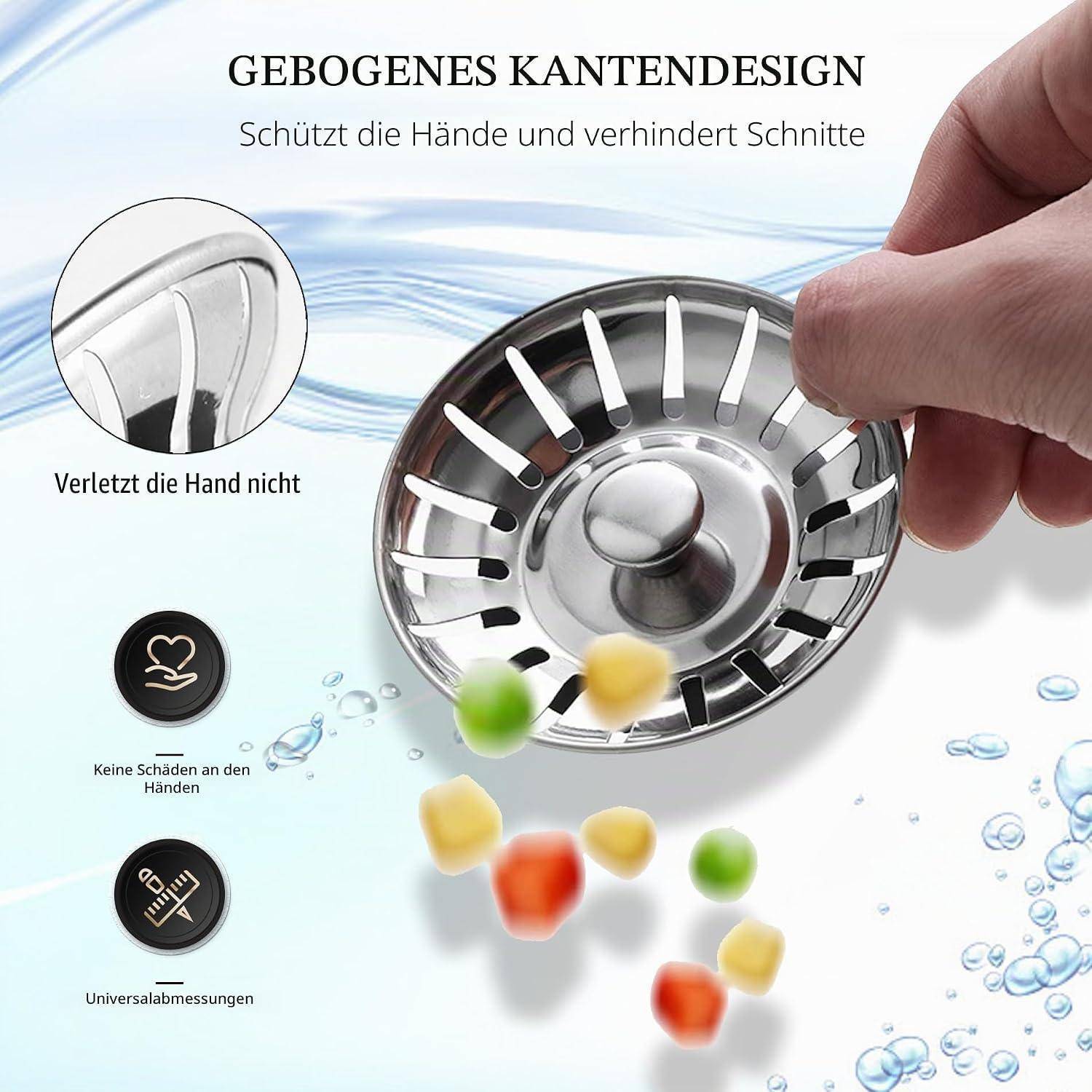 1 Stück Küchenspüle Sieb, Spülbecken Siebkörbchen Edelstahl Spülbecken, Edelstahl Spülbecken Sieb Stopper, Abflussstopfen, Siebkörbchen Spüle