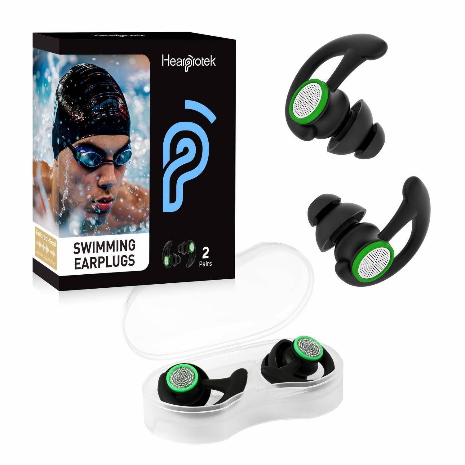 Hearprotek 2 Paar Ohrstöpsel Schwimmen, ohrenschutz schwimmen -ohrenschutz wasser ohrstöpsel für Erwachsene für Schwimmer, Dusche, Pool, Baden, Su