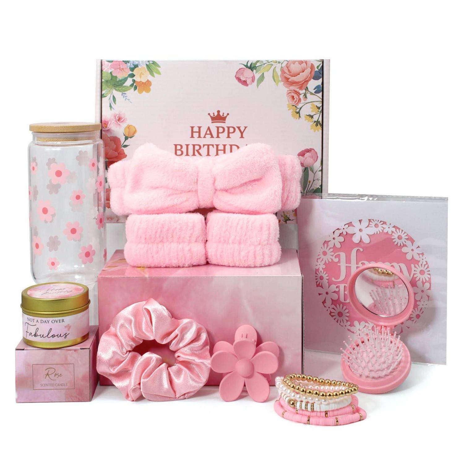 Rosa Geburtstagsgeschenkset mit einer 