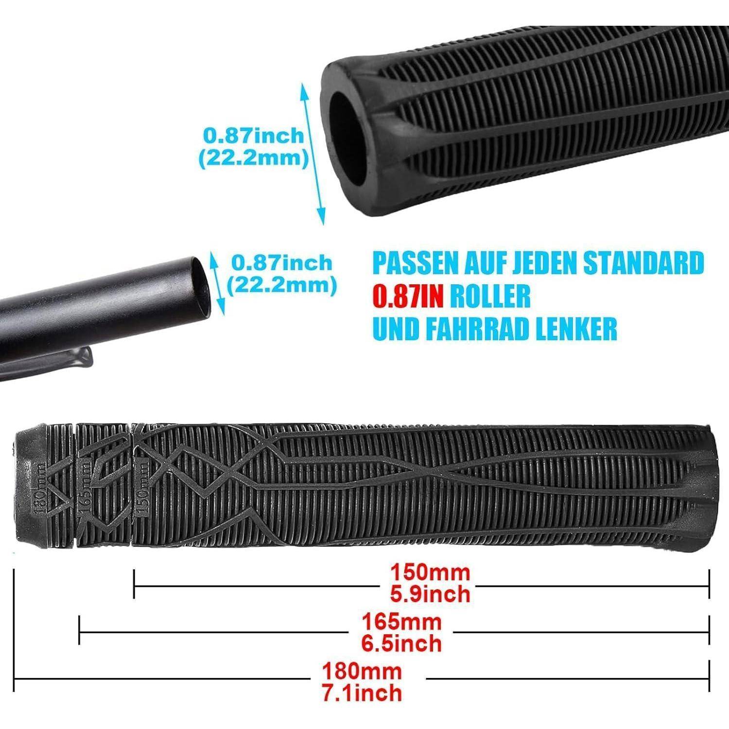 Scooter Griffe - 150/165/180 mm mit Easy-Cutting-Linien Stunt Scooter Fahrrad Griffe Lenkergriffe - Mischfarbe Lenker Griffe für Stunt Scooter BMX