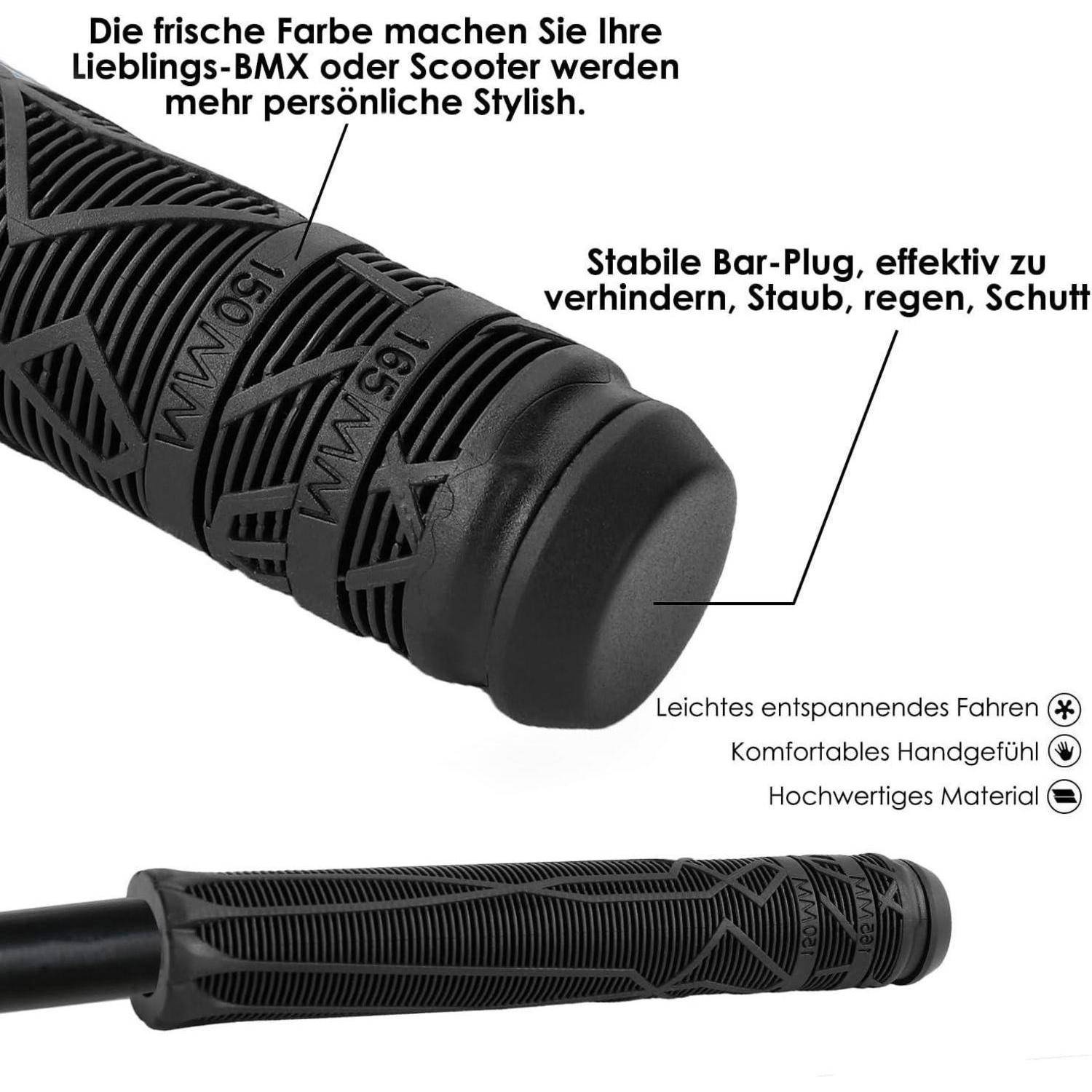 Scooter Griffe - 150/165/180 mm mit Easy-Cutting-Linien Stunt Scooter Fahrrad Griffe Lenkergriffe - Mischfarbe Lenker Griffe für Stunt Scooter BMX