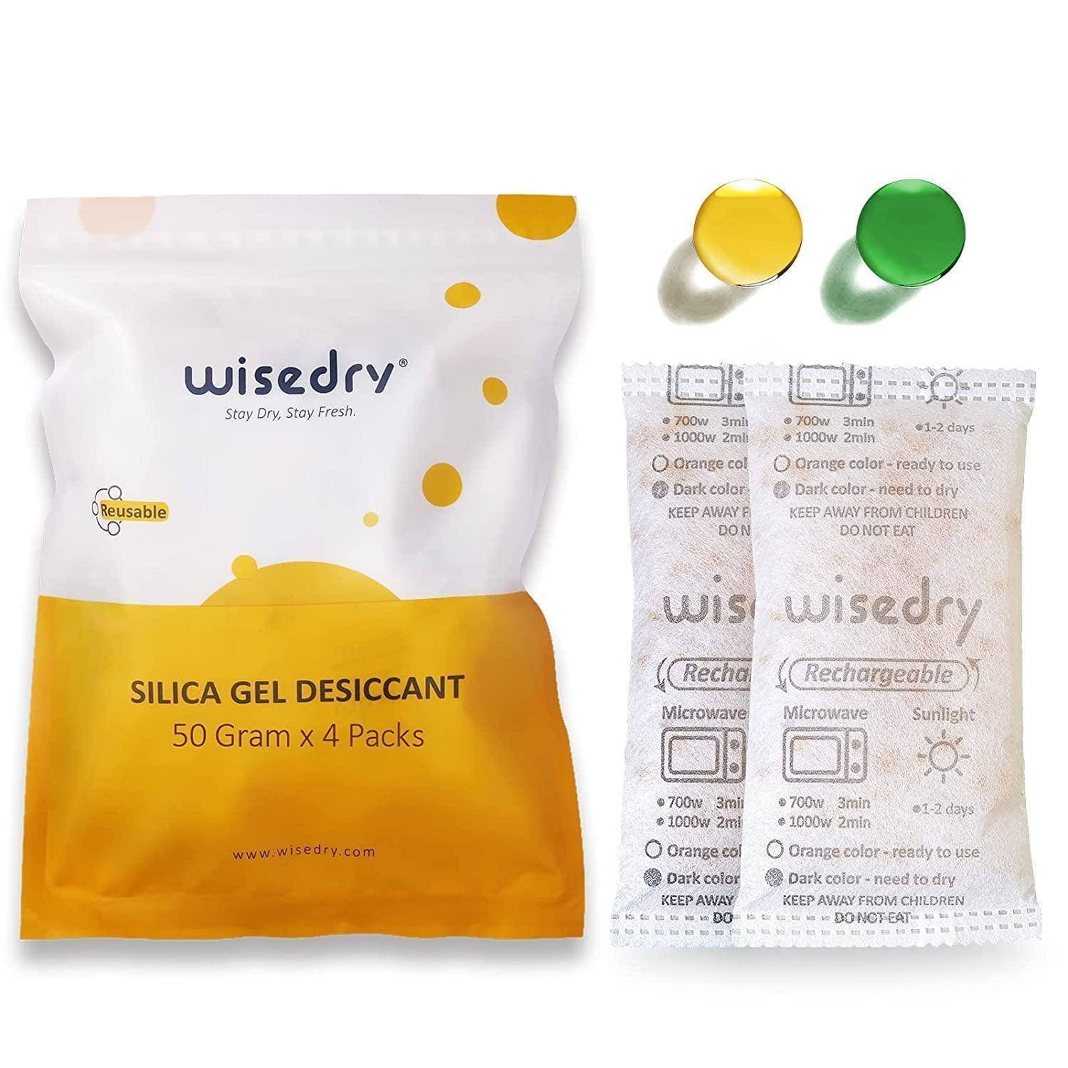 50 Gramm [4 Packungen] Silica Gel Trockenmittel Pakete mit Orange Perlen Luftfeuchtigkeit Anzeige Sicherer Doppelter verpackt für Air Trockner