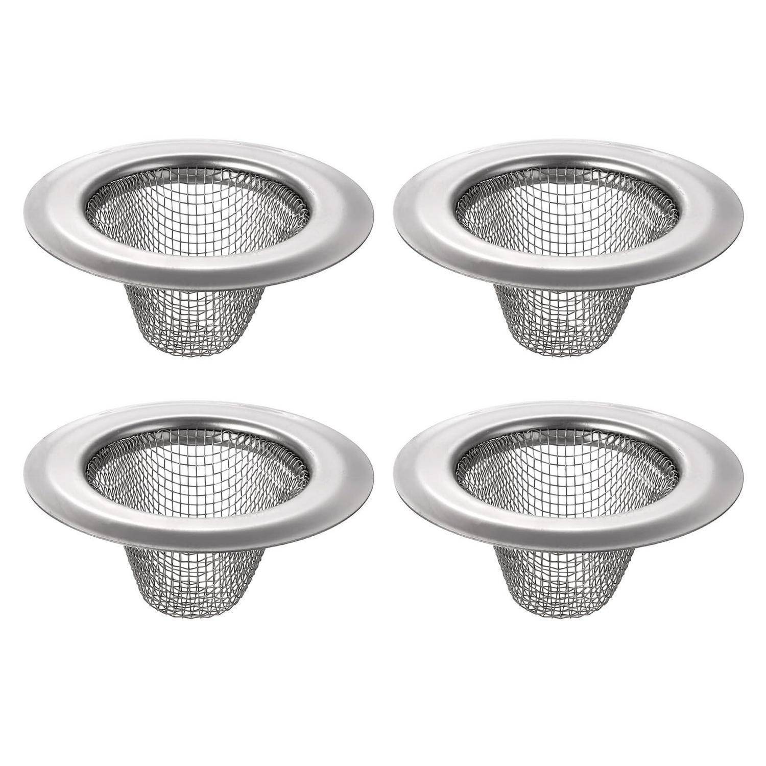 QUARKZMAN 4 Stück Abflusssieb, 53mm 0D x 35mm ID x 22mm Tiefe Edelstahl Waschebecken Spülbecken Dusche oder Badewanne, Spülbecken Sieb Verstopfungs