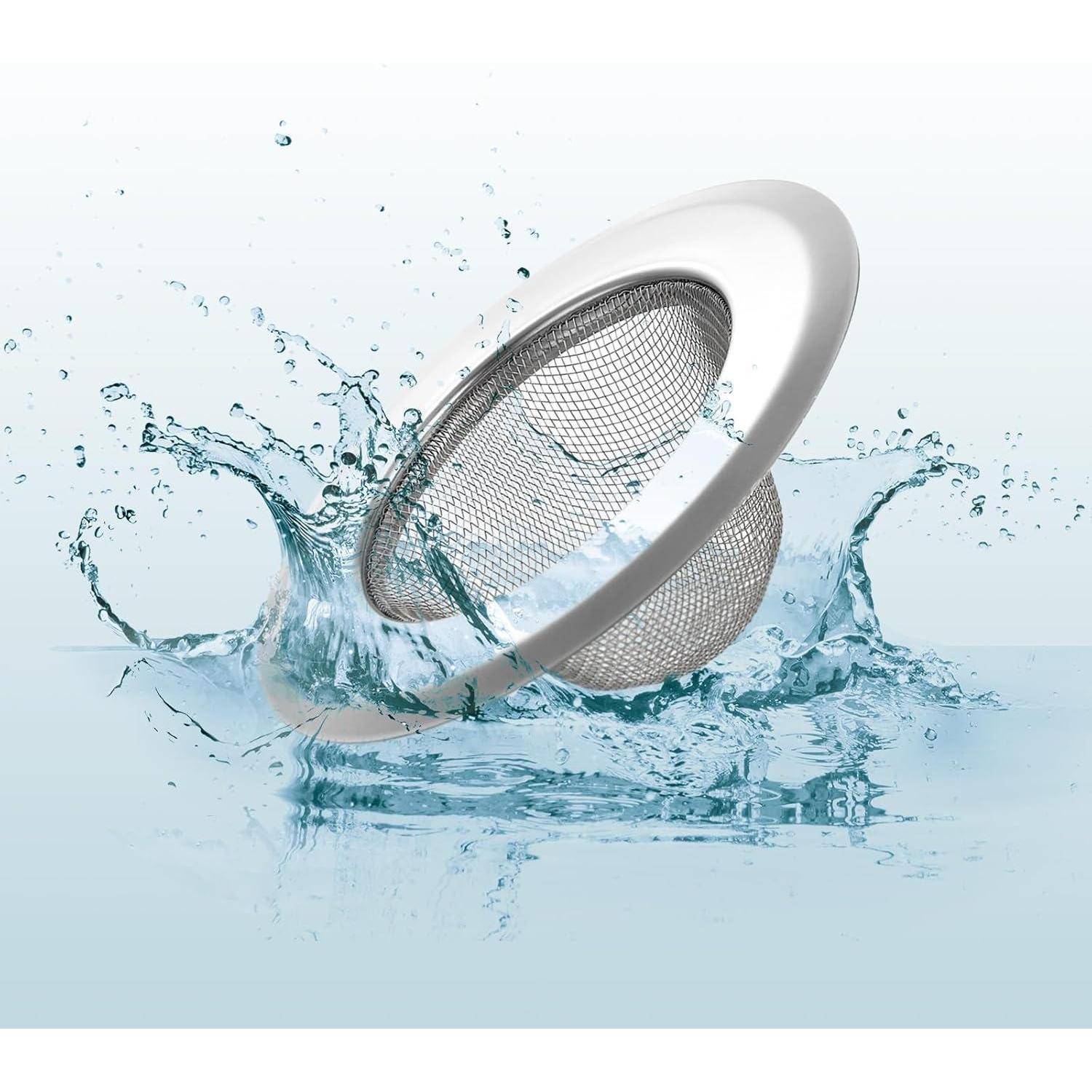 QUARKZMAN 4 Stück Abflusssieb, 53mm 0D x 35mm ID x 22mm Tiefe Edelstahl Waschebecken Spülbecken Dusche oder Badewanne, Spülbecken Sieb Verstopfungs