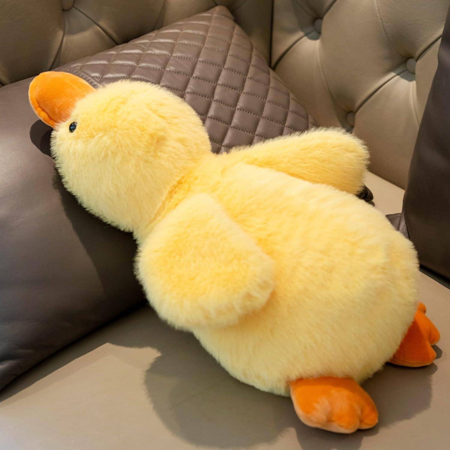 Ente Kuscheltier, PlüSchtier Gans Spielzeug Einfache Dekoration Wurfkissen Stofftier, zum Spielen und Kuscheln, Geschenk für Kinder Mädchen (30 cm