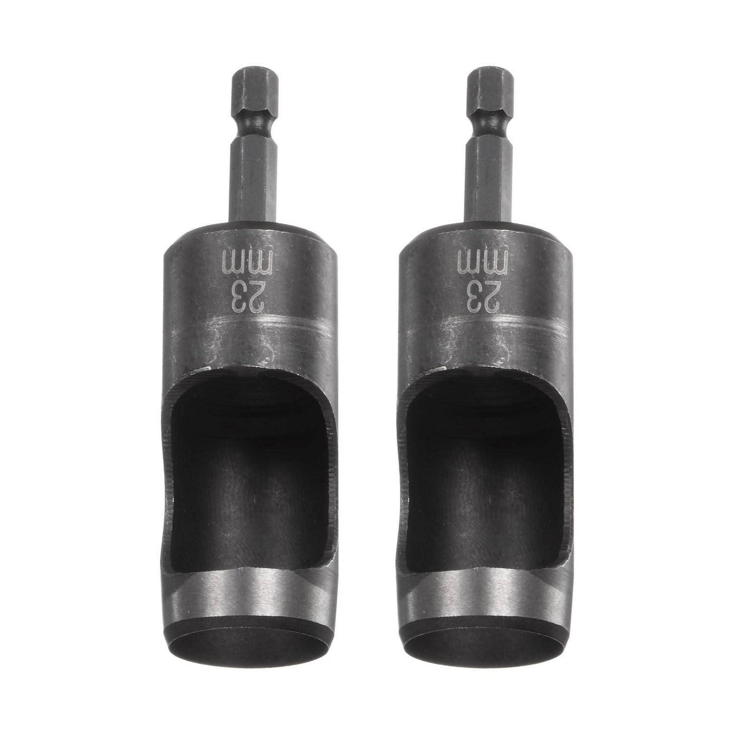 sourcing map 2 Stück 23 mm Lochstanzer für Leder, Locheisen mit 1/4 Zoll Sechskantschaft für Bohrer, Lochstanze Einzelstanze für Gürtel Uhrenarmb
