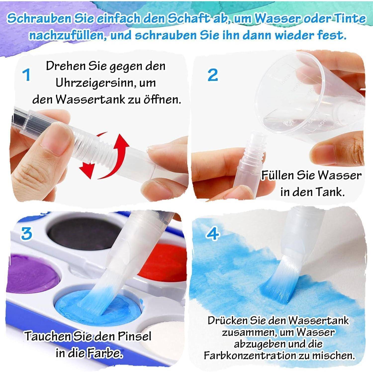 12 Nachfüllbare Leere Acrylstifte, Auslaufsicherer Paint Marker Stifte mit Mehreren Spitzen, Transparenter Körper für Acryl- und Flüssigfarben fü
