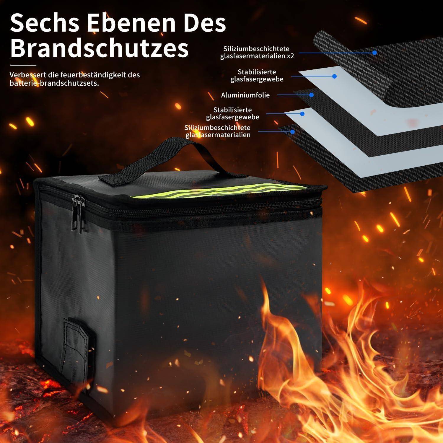 Lipo Safe Bag Feuerfeste-2 Stück, verbesserte Sechs Schichten, feuerbeständig bis 2000 °C – wasserdichte, explosionsgeschützte Drohnen Lithium-B