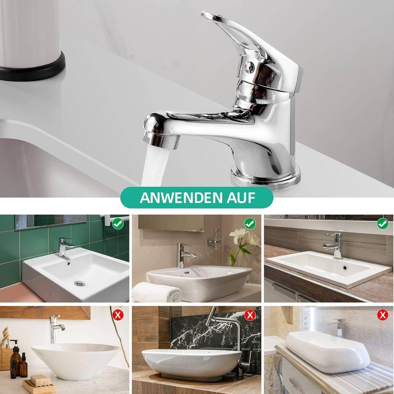 Cobbe Wasserhahn bad für Badezimmer, Waschtischarmatur Wassersparen, Waschbecken Armaturen für kaltes und heißes Wasser, Chrom