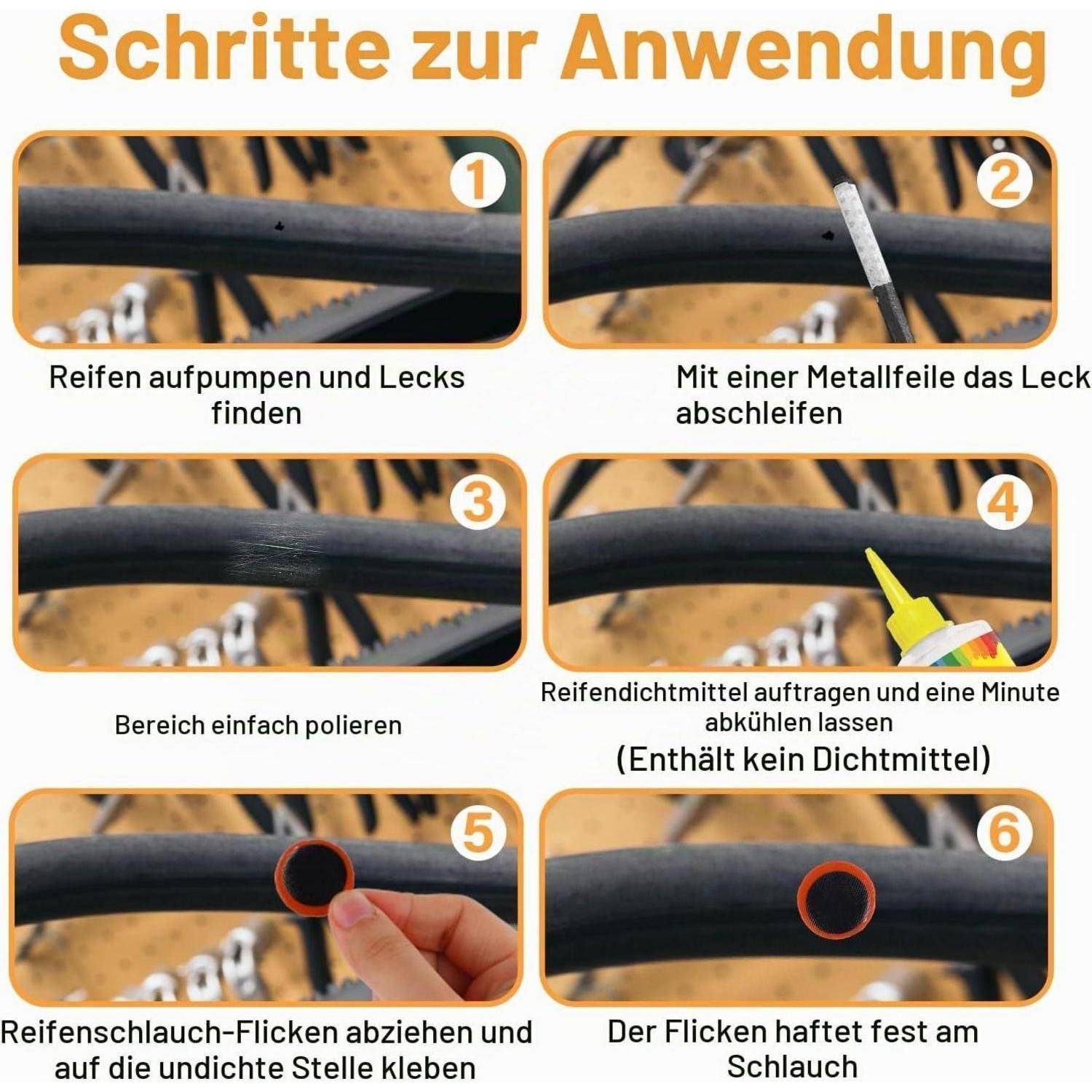 Giantree 96 Stück Fahrradreifen Flicken Set, Reparaturflicken Fahrrad | Fahrradreifenflicken Reifenflickzeug Flickzeug Fahrrad Reifen Punktion