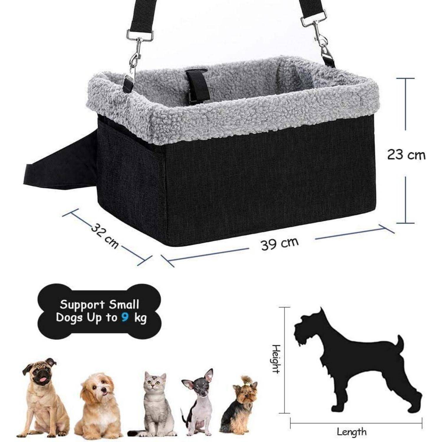 Hundeerhöhung für kleine Hunde &amp; Katzen, erhöht, mit Metallrahmen S-20lbs Schwarz-Grau Futter