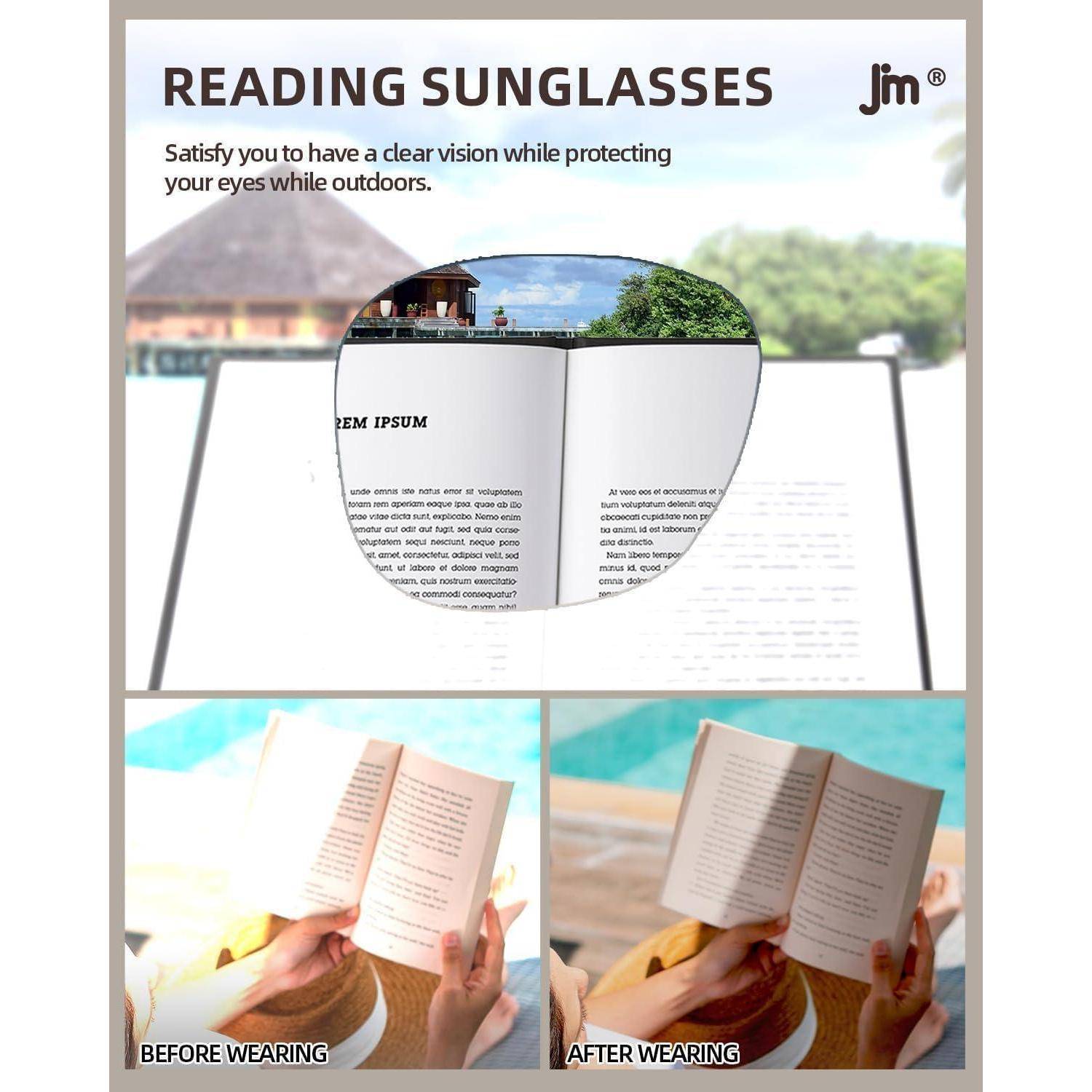 JM 3er-Pack Cateye-Lesebrille, blaulichtblockierender Computerleser für Damen und Herren 3 Pack Sonnenbrille mit Sehstärke 1.25 x