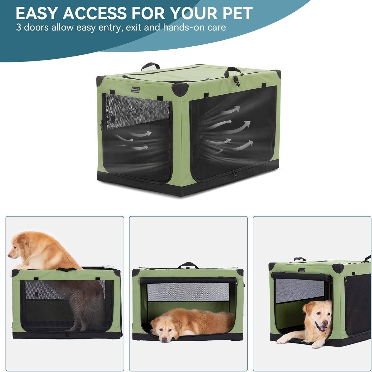Petsfit Travel Pet Home, Innen- und Außenkiste für Large Dog Green 90cm x 60cm x 59cm Grün L