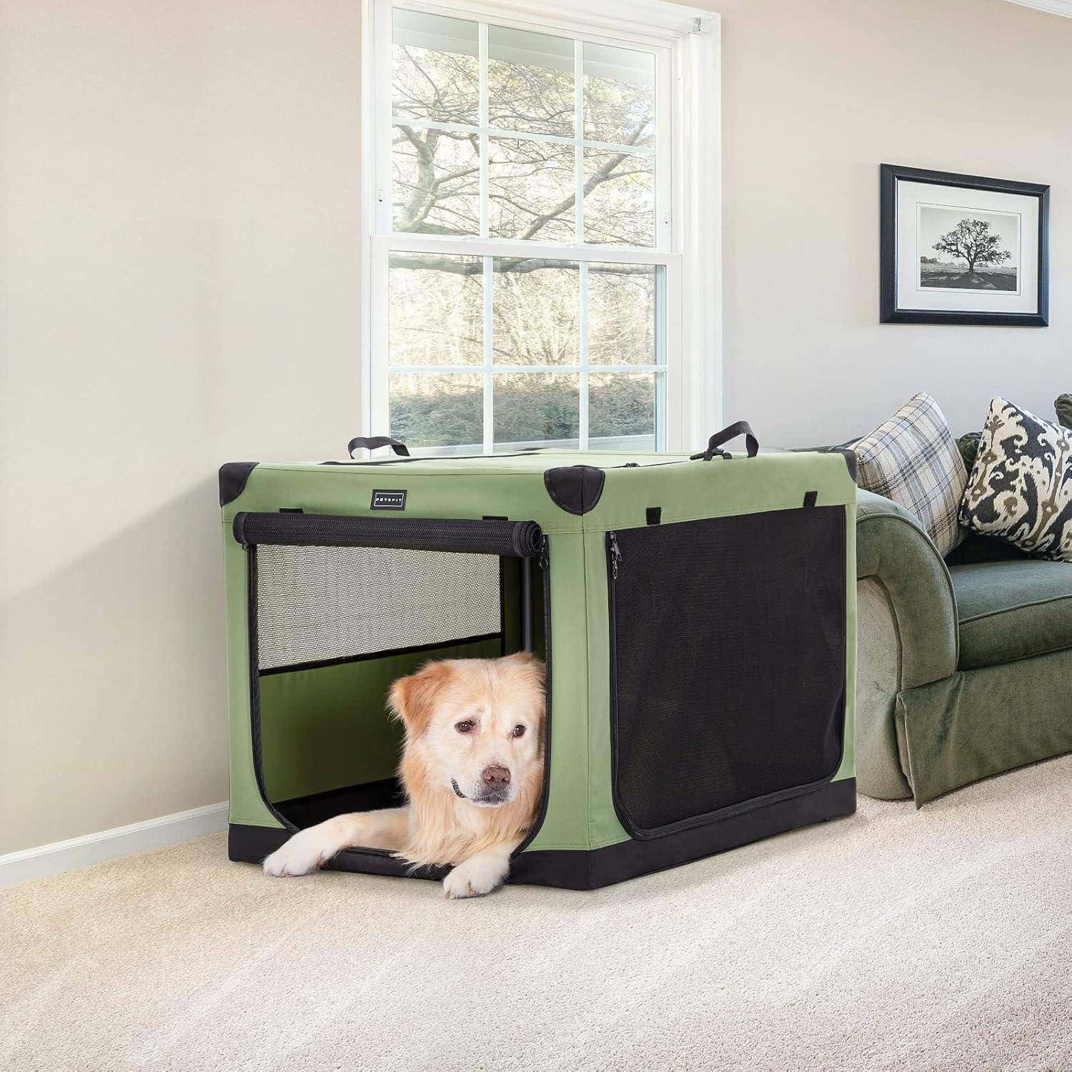 Petsfit Travel Pet Home, Innen- und Außenkiste für Large Dog Green 90cm x 60cm x 59cm Grün L