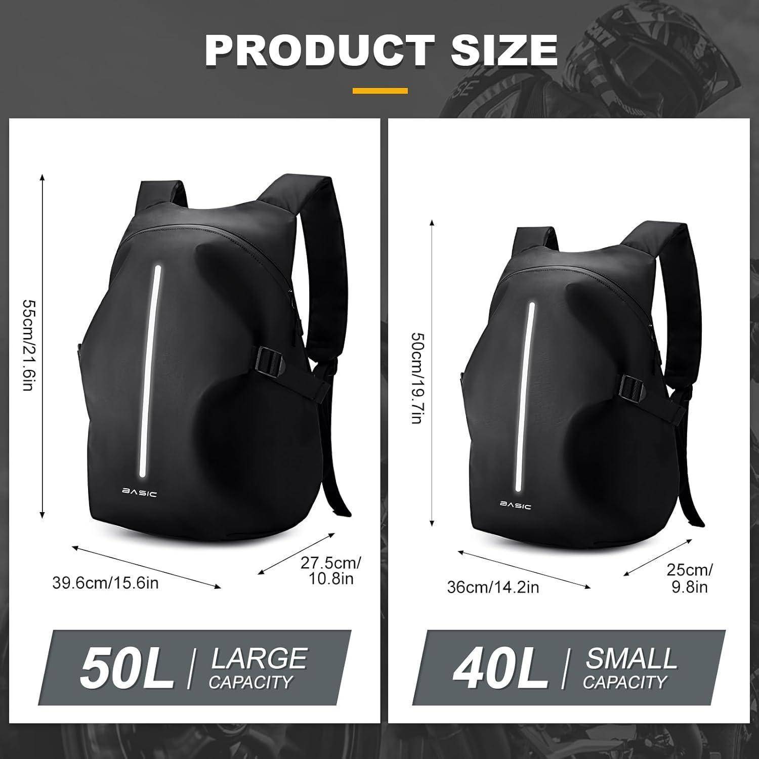 Helm Rucksack Motorrad Herren Damen Wasserdicht Motorrad Rucksäcke Reflektierend Motorradrucksack Helmrucksack Motorradhelm Motorcycle Backpack