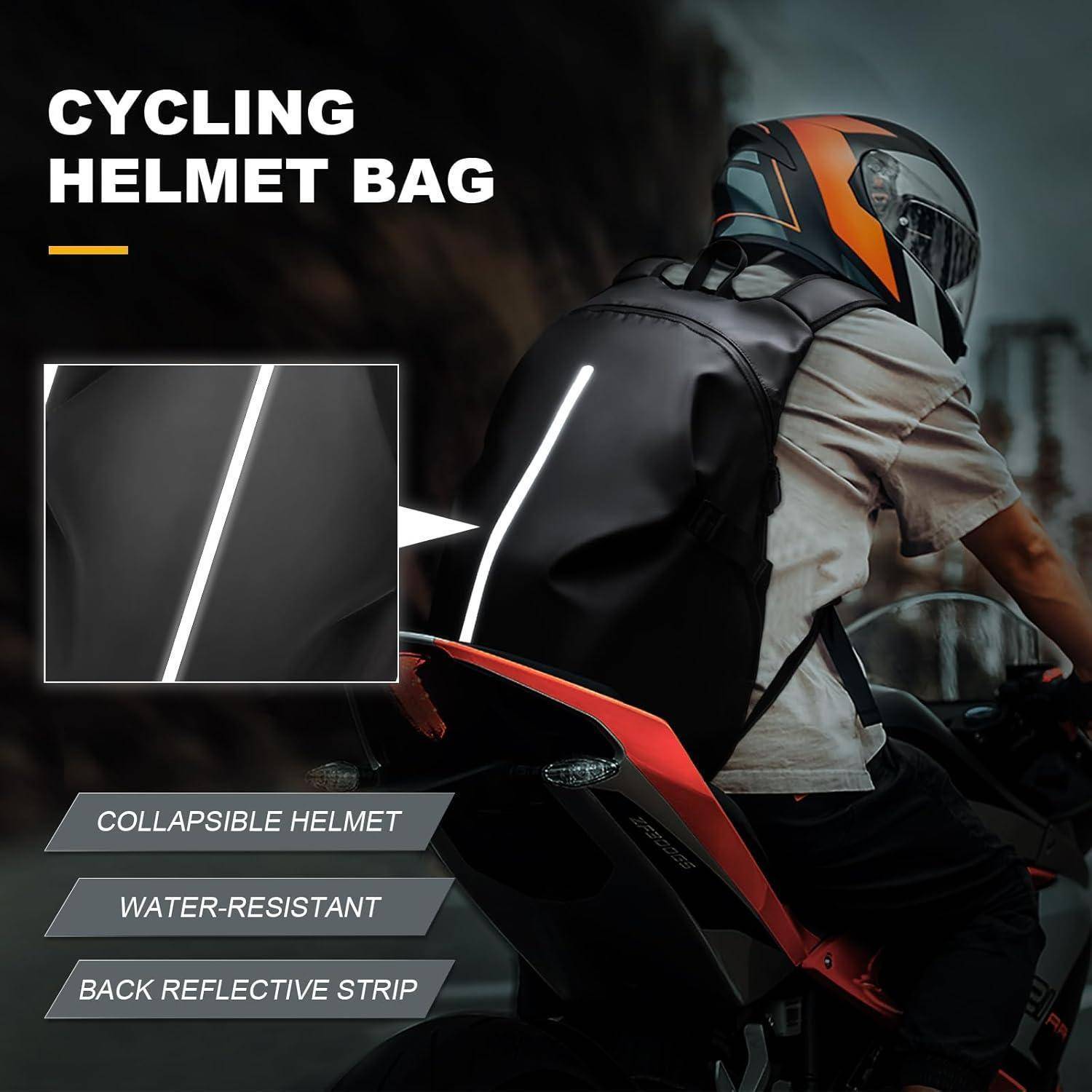 Helm Rucksack Motorrad Herren Damen Wasserdicht Motorrad Rucksäcke Reflektierend Motorradrucksack Helmrucksack Motorradhelm Reise Rucksäcke Leicht