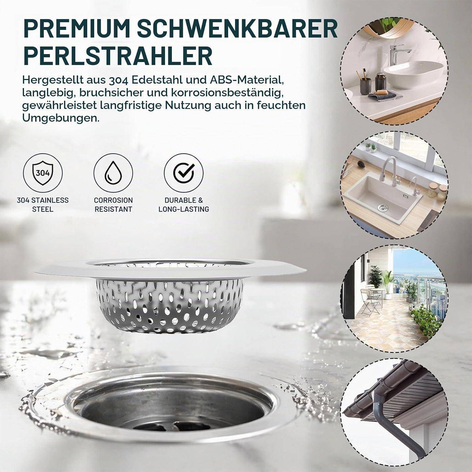 4 Stück Abfluss Sieb, Edelstahl Abflusssieb Waschbecken, Silberfarben Spülbecken Abflusssieb, Außendurchmesser 9 cm, für Spüle, Badezimmer, Küch