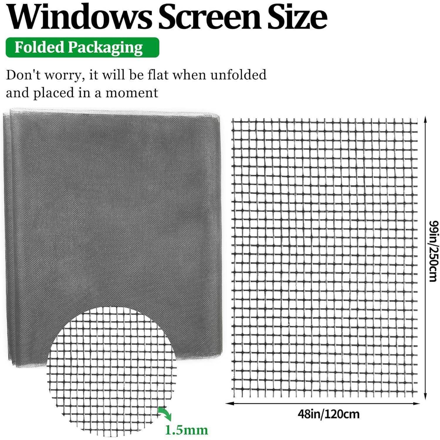 Fliegennetz Meterware 120 x 250 cm,Fiberglas Fliegengitter Fenster Mesh Gewebe Schneidbar Ersatznetz,DIY Insektenschutz Gaze Fenster, für Fenster