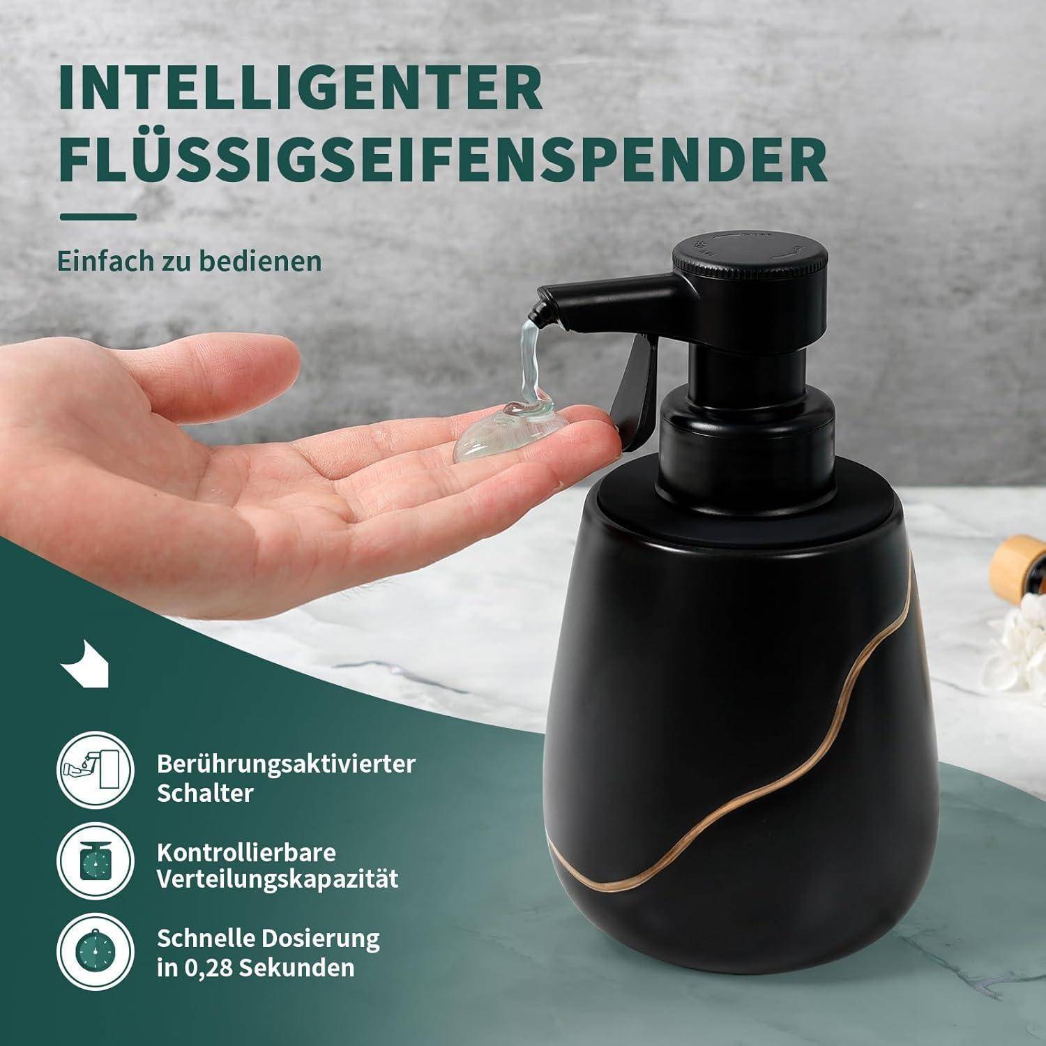Bosilunlife Seifenspender Automatisch mit Leichter Berührung, 560ml Elektrischer Seifenspender mit Sensor, Sensor Automatischer seifenspender, IPX5