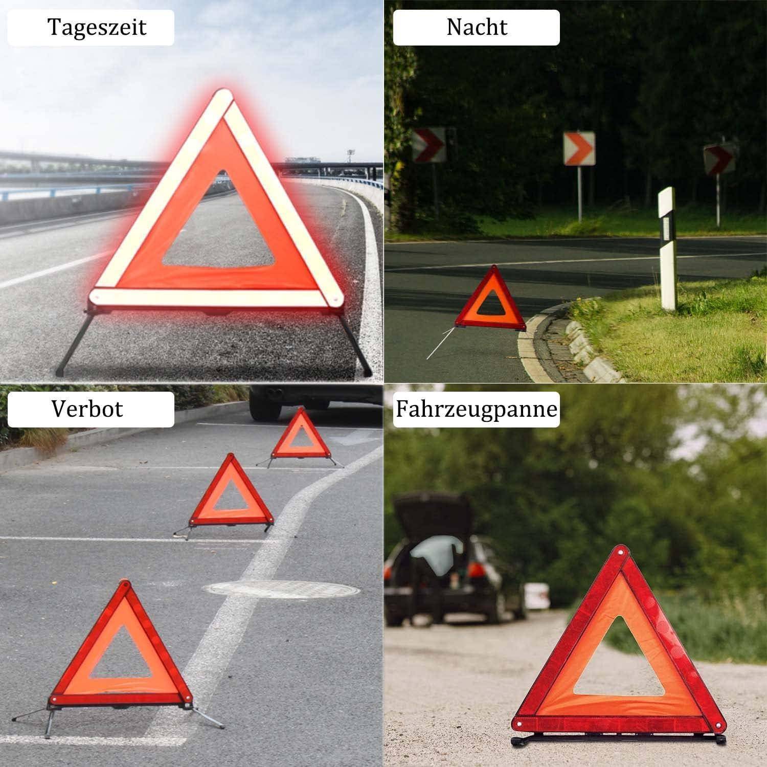 ACONDE Warndreieck Mit, Faltbarer Warndreieck Kfz, Mit Aufbewahrungsbox, Für Warnschilder, die im Falle Eines Vorübergehenden Stopps Oder Einer Fahr