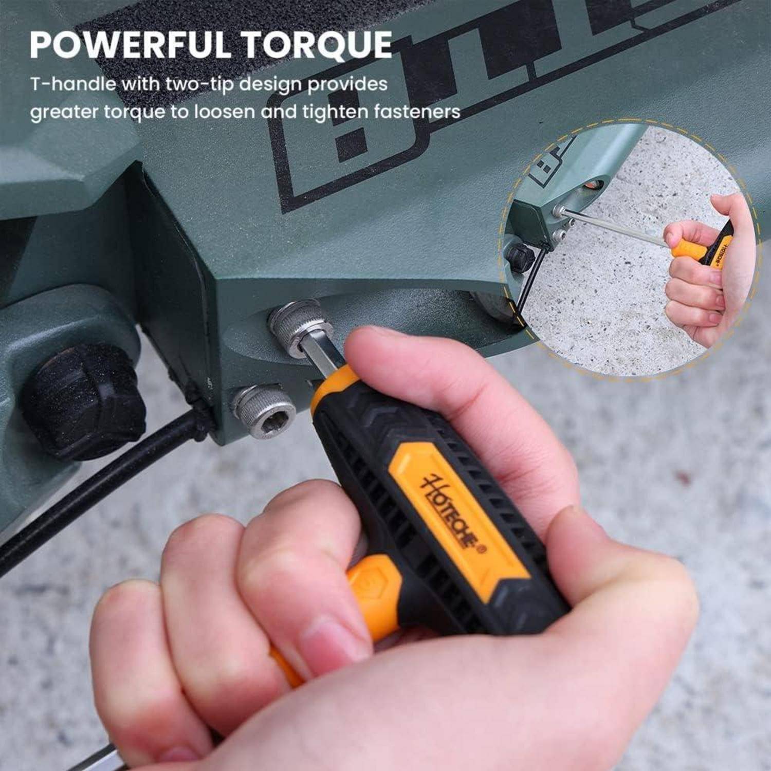 Hoteche 14-teiliges Sechskantschlüsselset (Metric&amp;Torx) T-Griff CRV schlüssel Set Multi-size langes Sechskantschlüsselset mit wandmontierter Aufbew