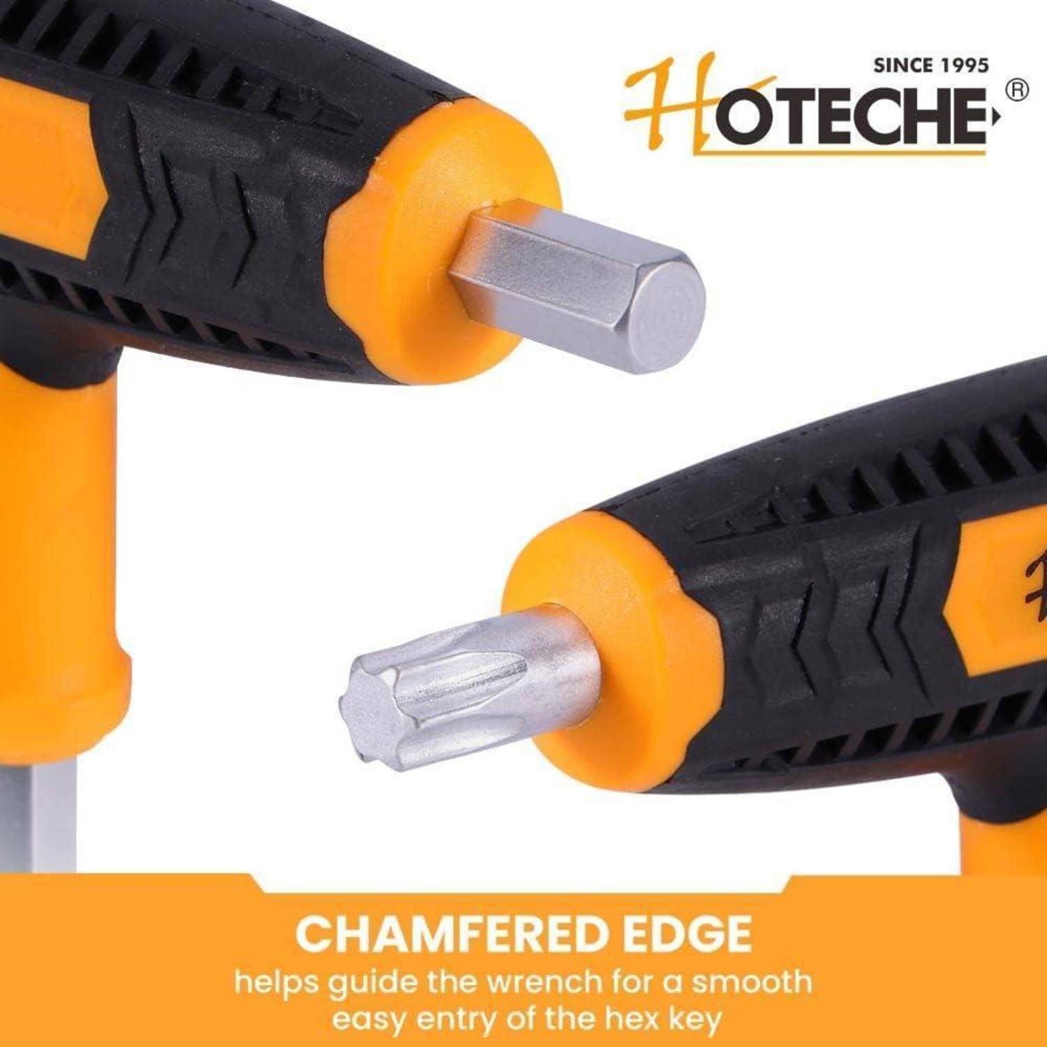 Hoteche 14-teiliges Sechskantschlüsselset (Metric&amp;Torx) T-Griff CRV schlüssel Set Multi-size langes Sechskantschlüsselset mit wandmontierter Aufbew