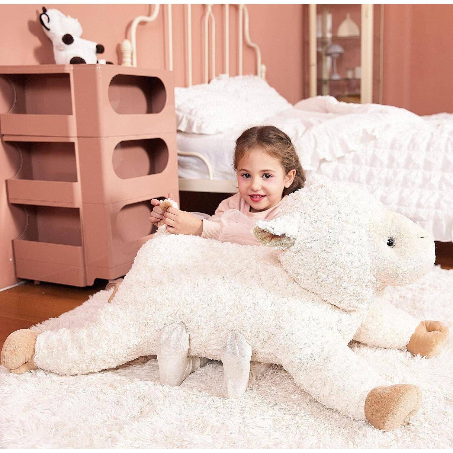 IKASA Groß Schaf Kuscheltier Riesen Stofftier,Gross Plüschtier Riesige Plüsch Spielzeug 78cm Flauschige Jumbo Plüschtiere, Weich XXL XL Stofftiere