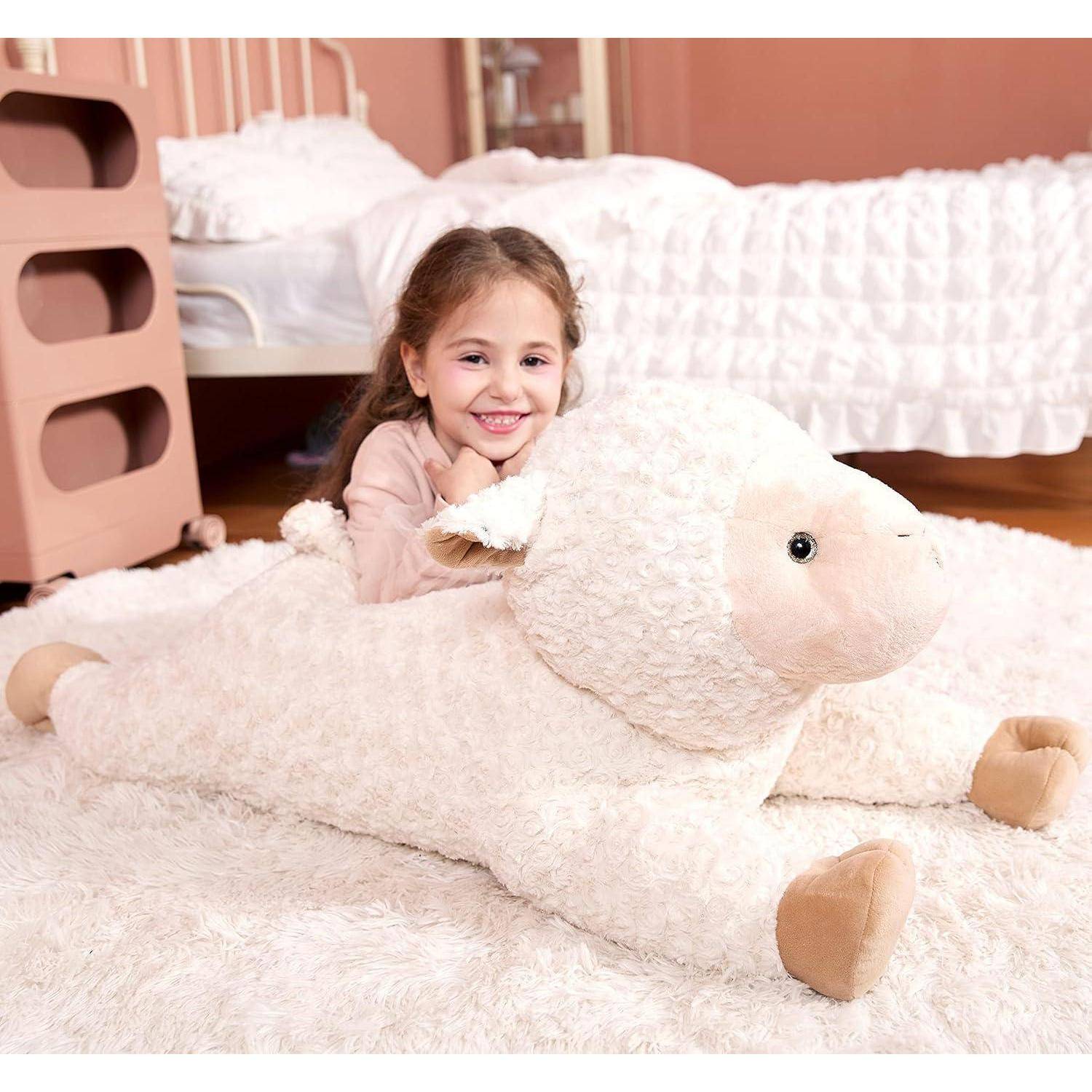 IKASA Groß Schaf Kuscheltier Riesen Stofftier,Gross Plüschtier Riesige Plüsch Spielzeug 78cm Flauschige Jumbo Plüschtiere, Weich XXL XL Stofftiere