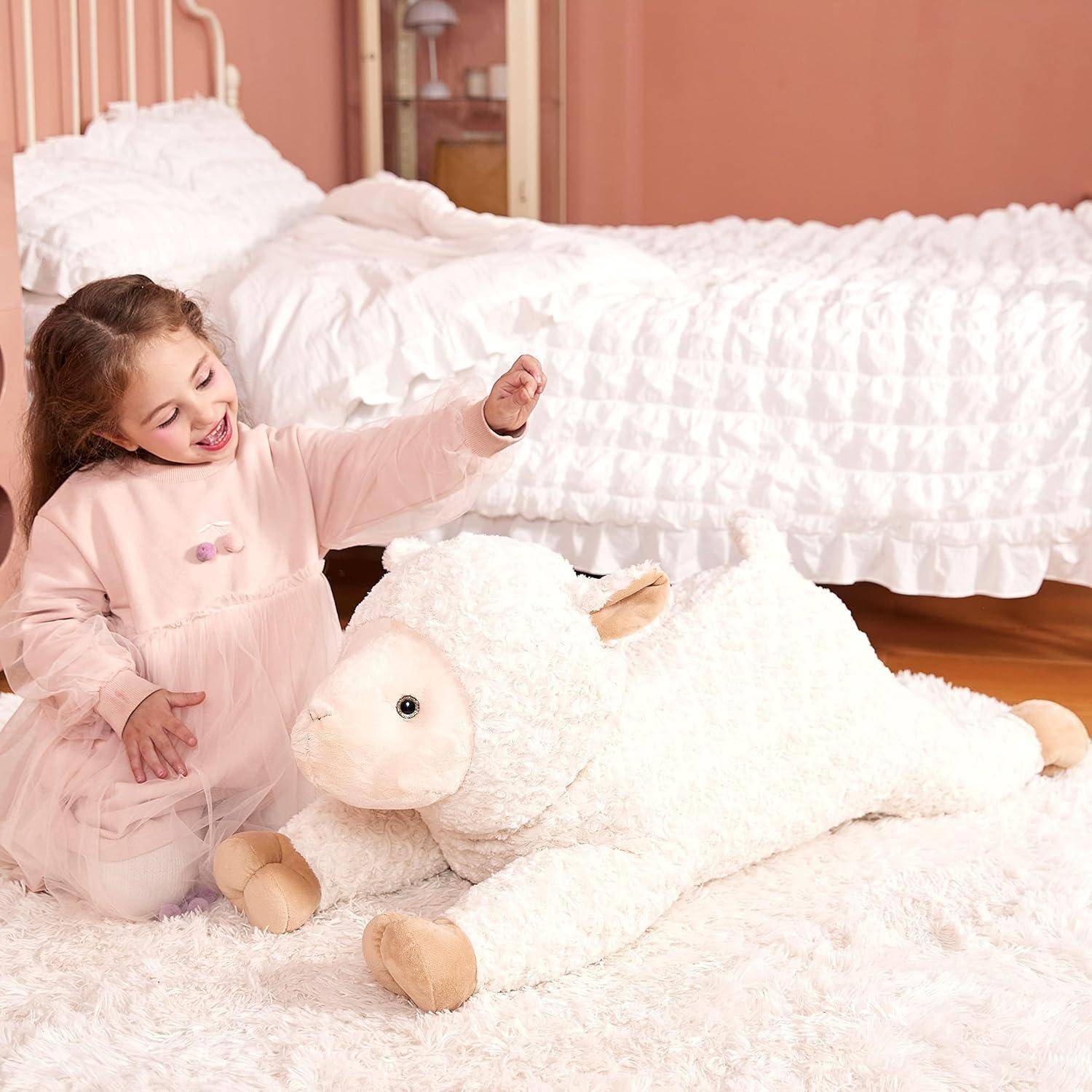 IKASA Groß Schaf Kuscheltier Riesen Stofftier,Gross Plüschtier Riesige Plüsch Spielzeug 78cm Flauschige Jumbo Plüschtiere, Weich XXL XL Stofftiere
