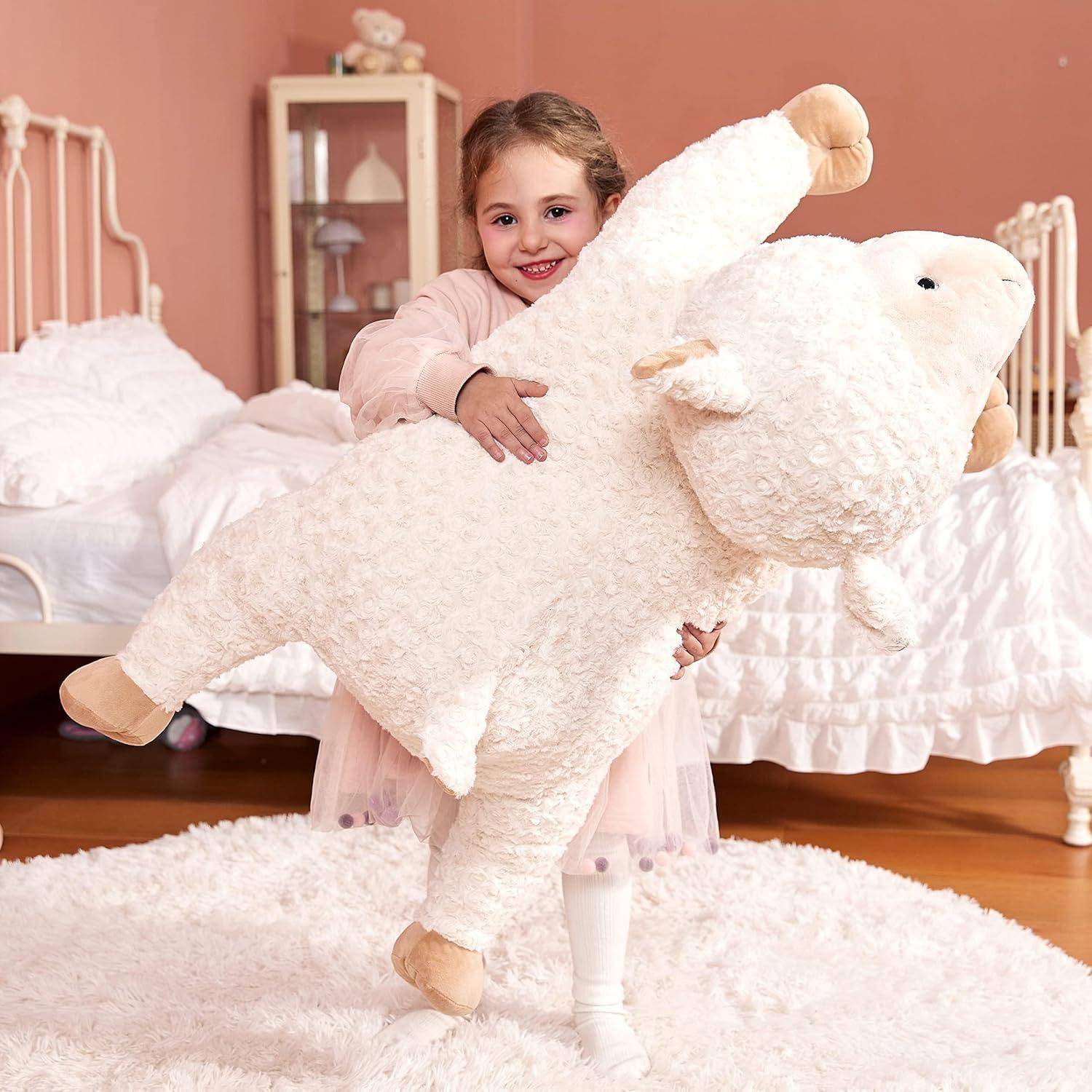 IKASA Groß Schaf Kuscheltier Riesen Stofftier,Gross Plüschtier Riesige Plüsch Spielzeug 78cm Flauschige Jumbo Plüschtiere, Weich XXL XL Stofftiere