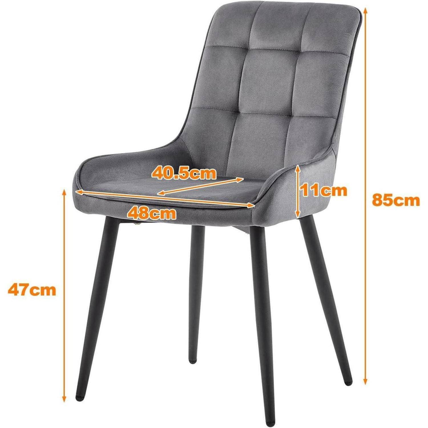 TUKAILAI Esszimmerstühle 6er Set aus Samt, Küchenstuhl Gepolstertem Sitz, Polsterstuhl mit Rückenlehne und Metallbeine, Wohnzimmerstuhl Freizeitstu
