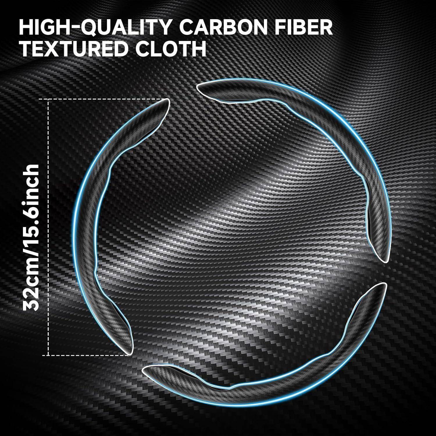 Auto Lenkradabdeckung, Universal Segmented Lenkradschutz Kohlefaser Lenkrad Abdeckung, 3er Set Anti Rutsch Lenkradabdeckung Lenkradschoner (99%