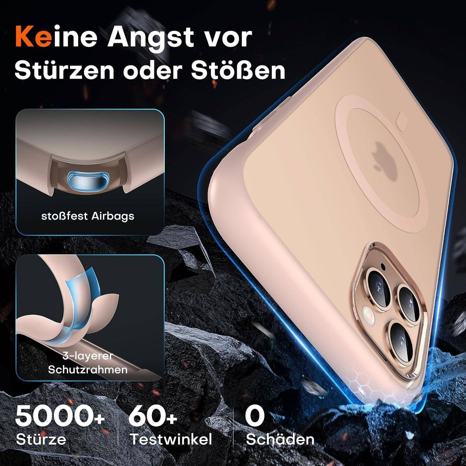 TOCOL für iPhone 11 Pro Hülle für Magsafe, Stoßfest Anti-Fingerabdruck Kratzfest Transluzente Rückseite rutschfest Matt Magnetisch Handyhülle f