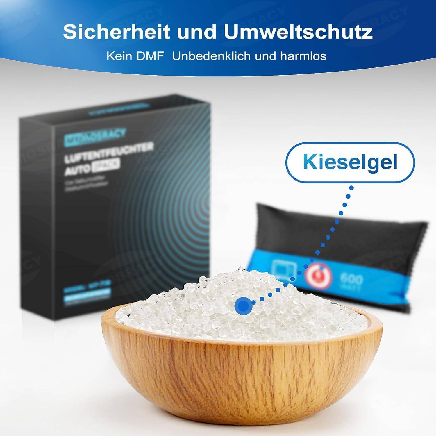Luftentfeuchter Auto 2x400g Wiederverwendbar - Entfeuchter Auto gegen Kondenswasser, Feuchtigkeit & Beschlagene Scheiben | Feuchtigkeitskissen für
