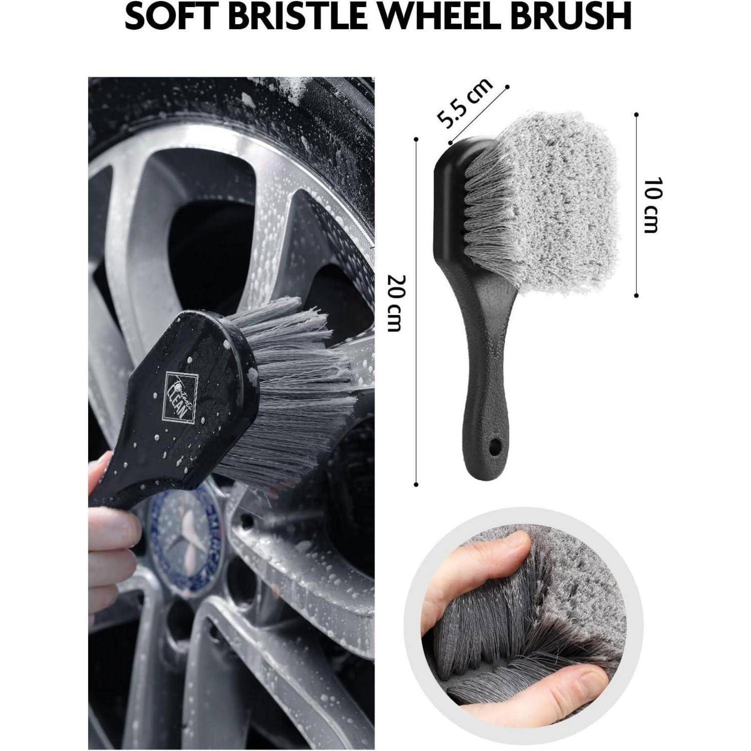 Fantasticlean 7 PCS Auto Reinigungsset, Mikrofaser Felgenbürste, Felgen- und Reifenbürste, Doppelendige Detailing Pinsel, Polierschwämme für Autow