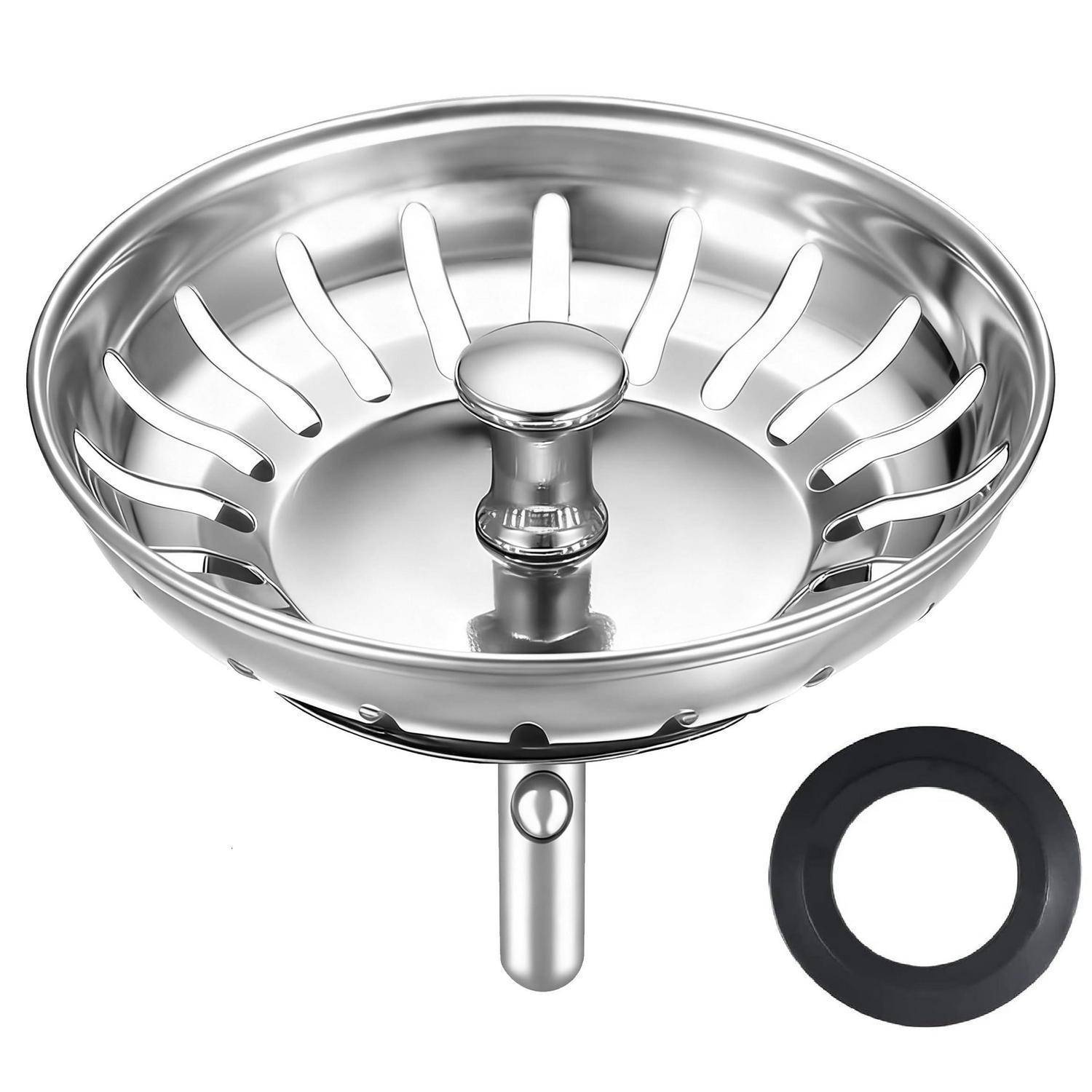 HUAERSICO Abflussstopfen mit Sieb Ø 79–80 mm, Abflusssieb Küchenspüle | Spülbeckenstöpsel als Blanco Spüle Zubehör und Blanco Siebkörbchen,