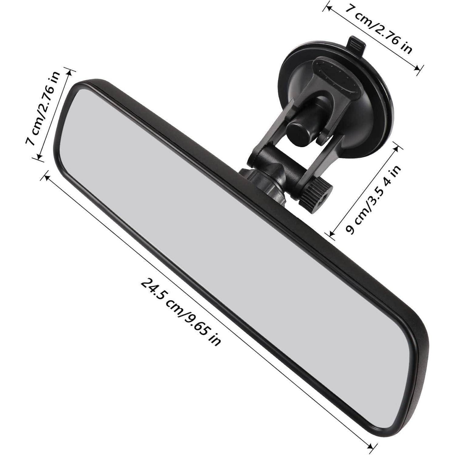 Blendfreier Auto Rückspiegel für den Innenbereich Universal Panorama und Weitwinkelspiegel mit Saugnapf für Auto und Boot. Weiß 245 mm