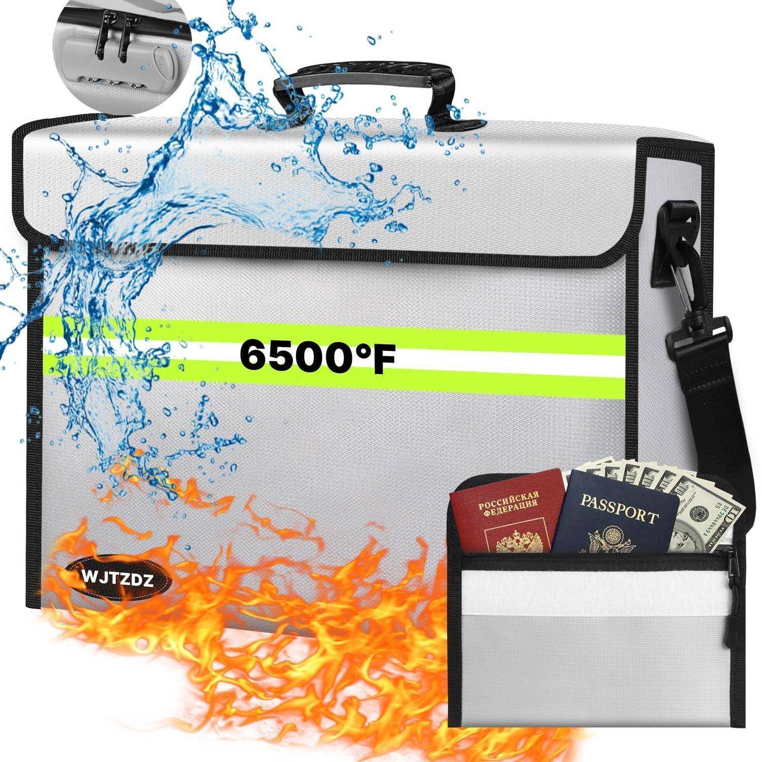 Isolierte graue Tasche mit der Aufschrift „6500°F