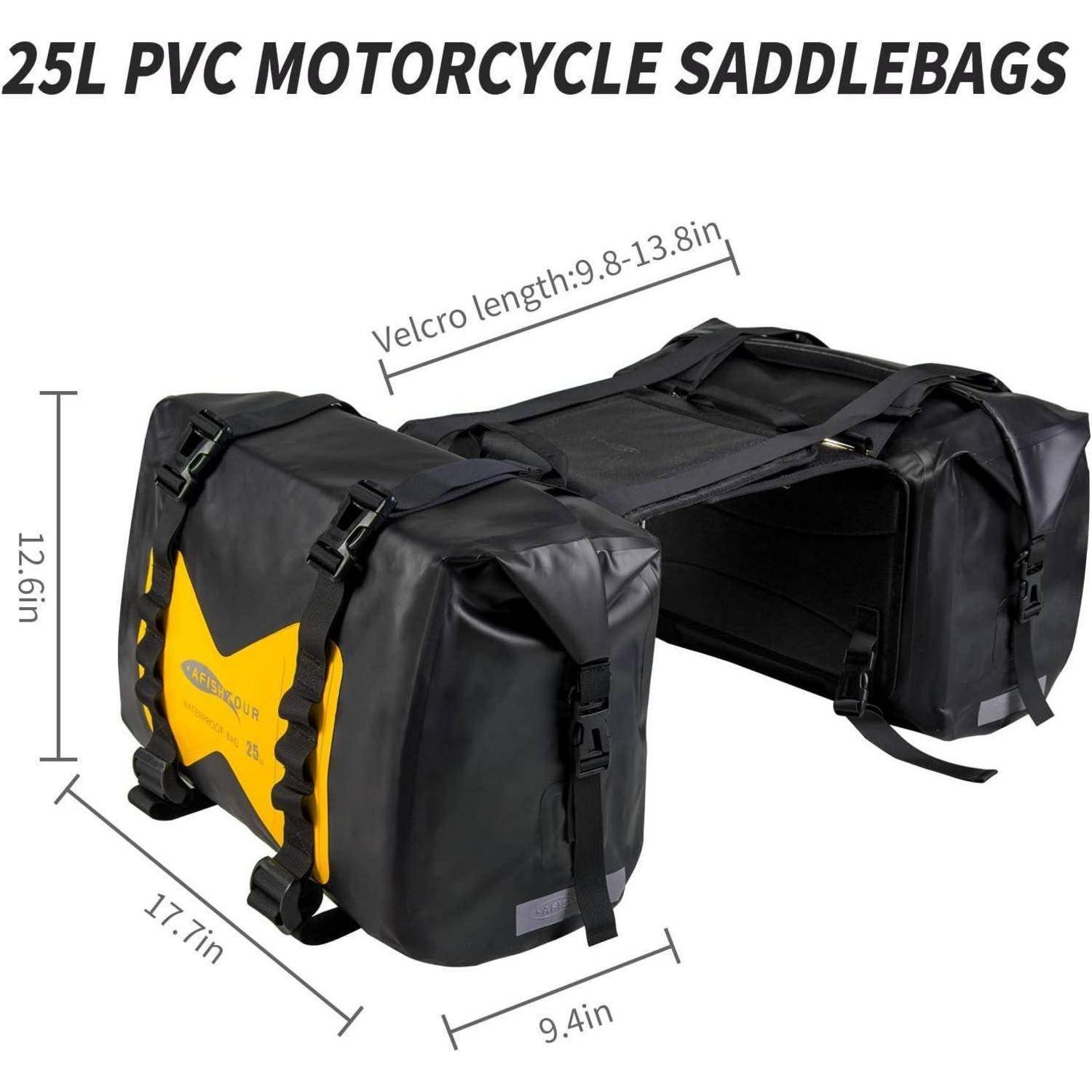 wasserdichte Motorrad-Satteltasche – 50L Reisegepäcktasche für Motorradreisen – Motorrad-Seitentasche – Abnehmbare Tasche (Gelb, 2er-Pack) 50L