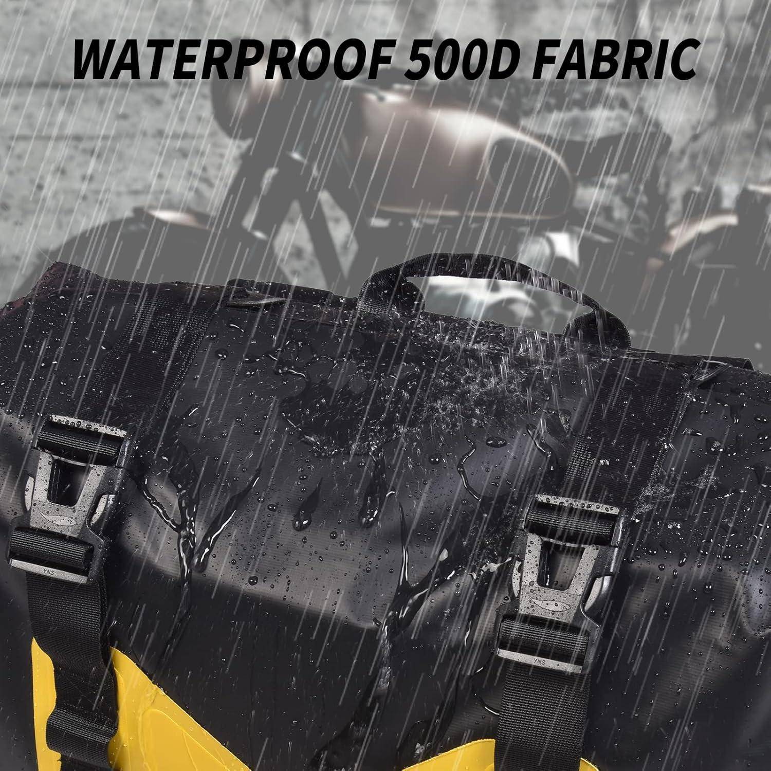 wasserdichte Motorrad-Satteltasche – 50L Reisegepäcktasche für Motorradreisen – Motorrad-Seitentasche – Abnehmbare Tasche (Gelb, 2er-Pack) 50L